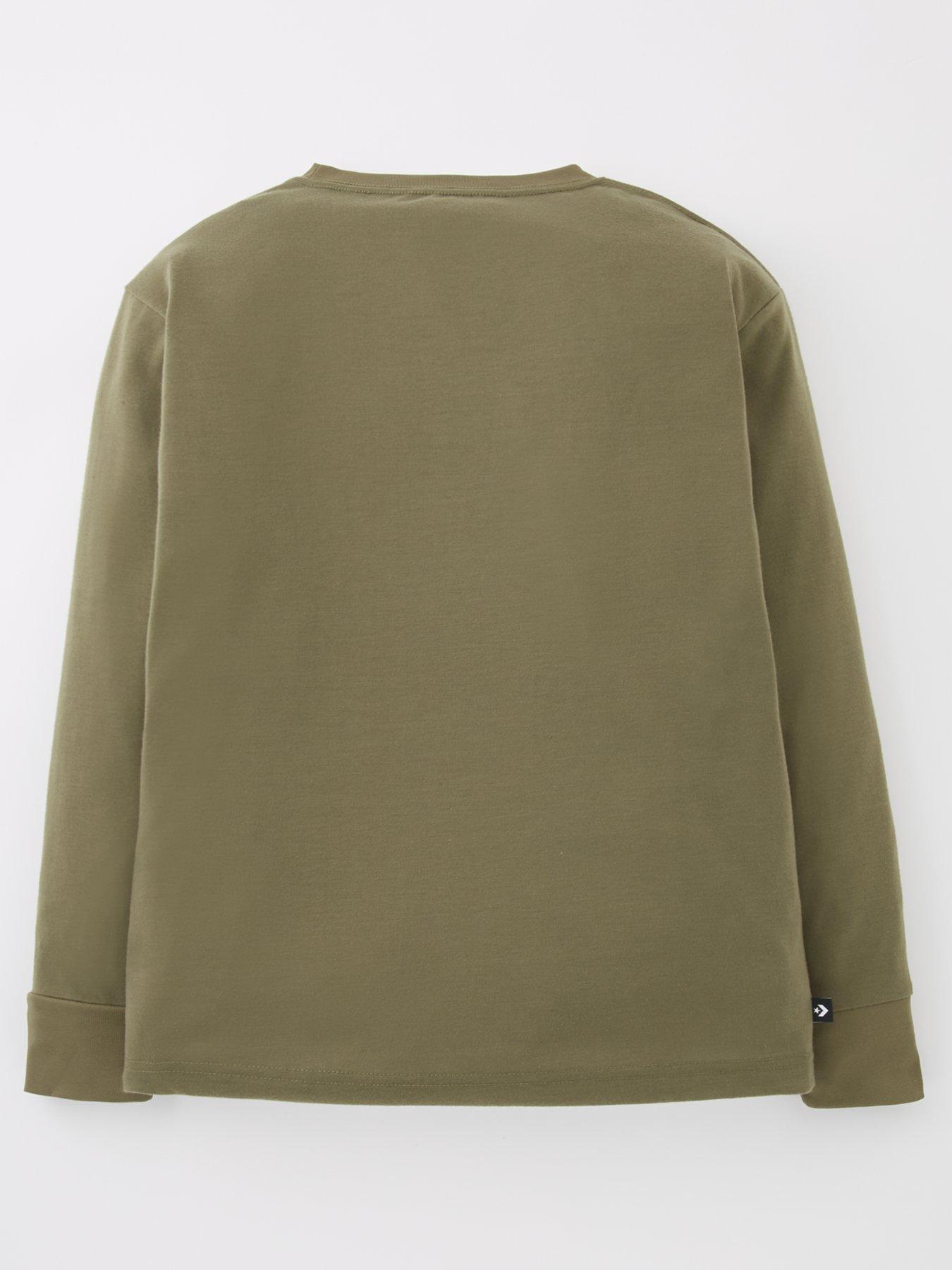 Image 2 of 4 of Converse Older Boys Core Long Sleeve T-shirt - Khaki
