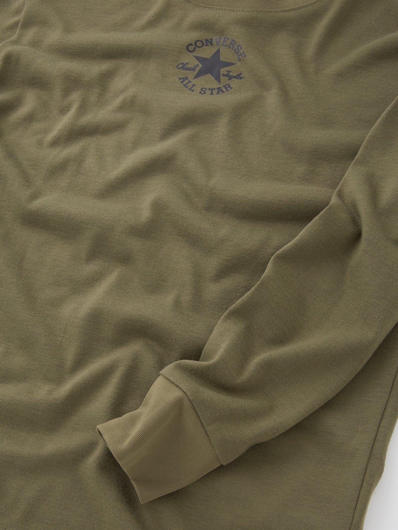Image 3 of 4 of Converse Older Boys Core Long Sleeve T-shirt - Khaki