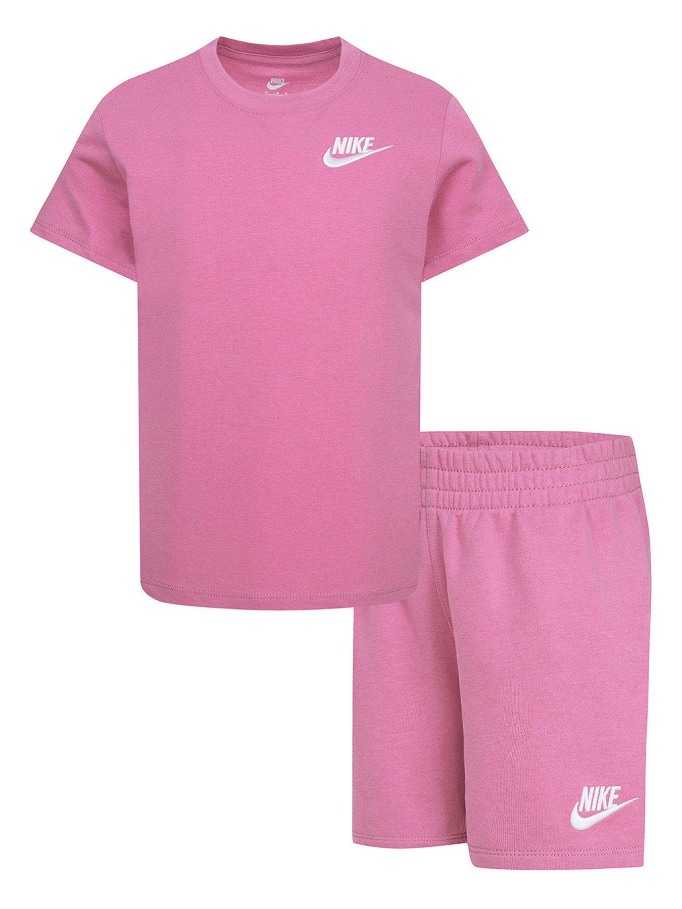 nike-younger-unisex-club-low-brand-read-knit-short-set-pinkfront