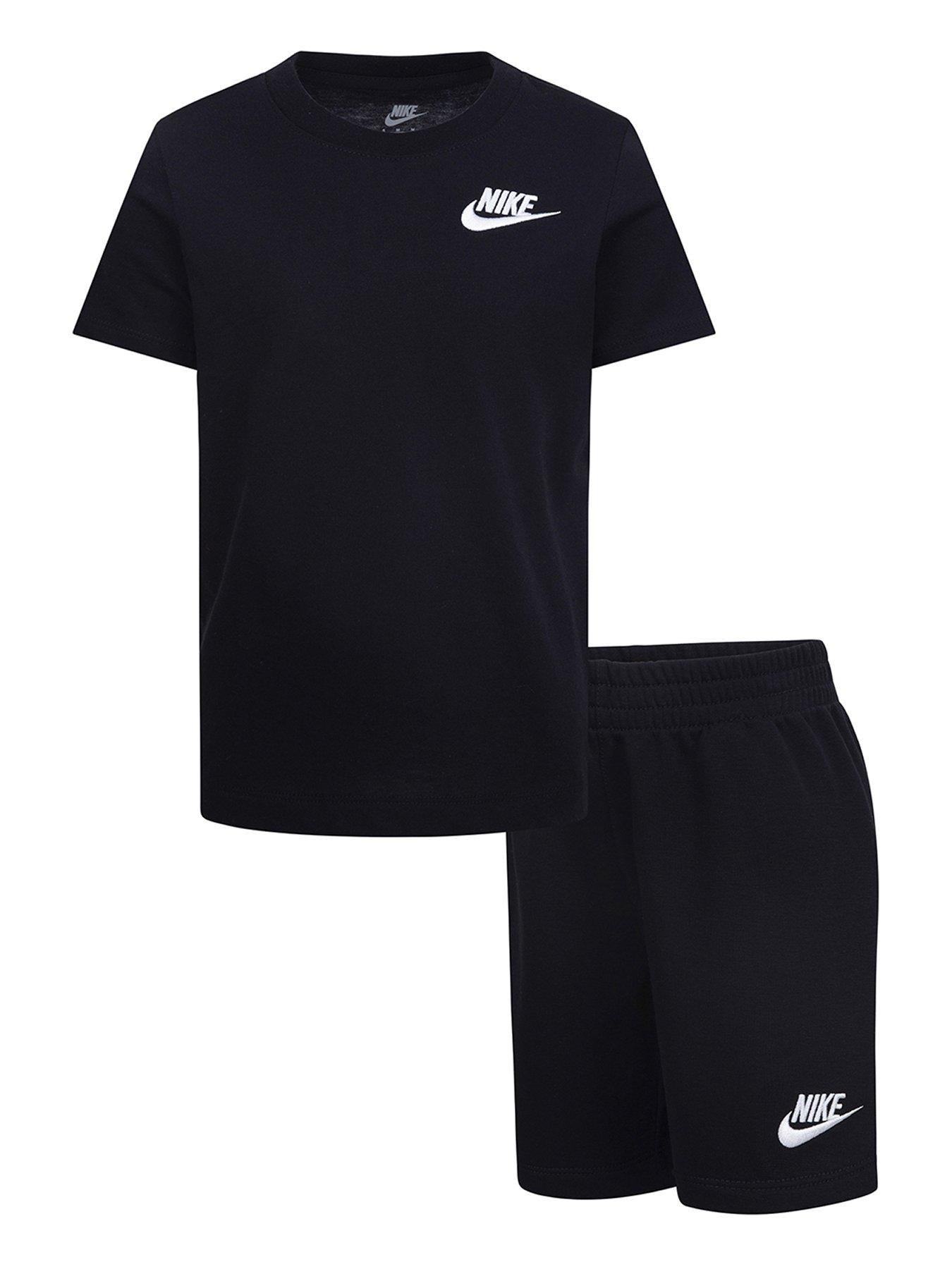 nike-younger-unisex-club-low-brand-read-knit-short-set-blackwhitefront