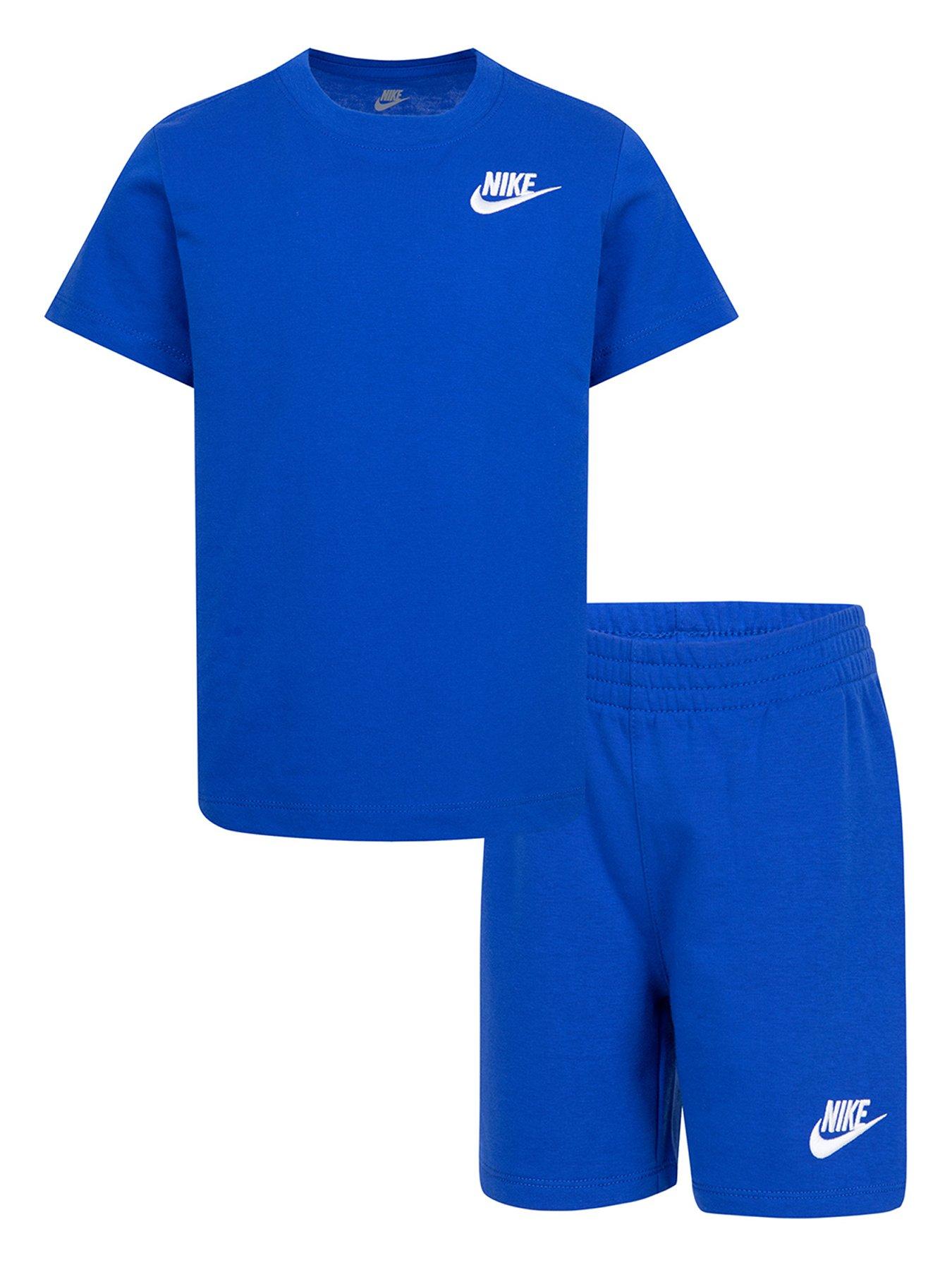 nike-younger-unisex-club-low-brand-read-knit-short-set-bluefront