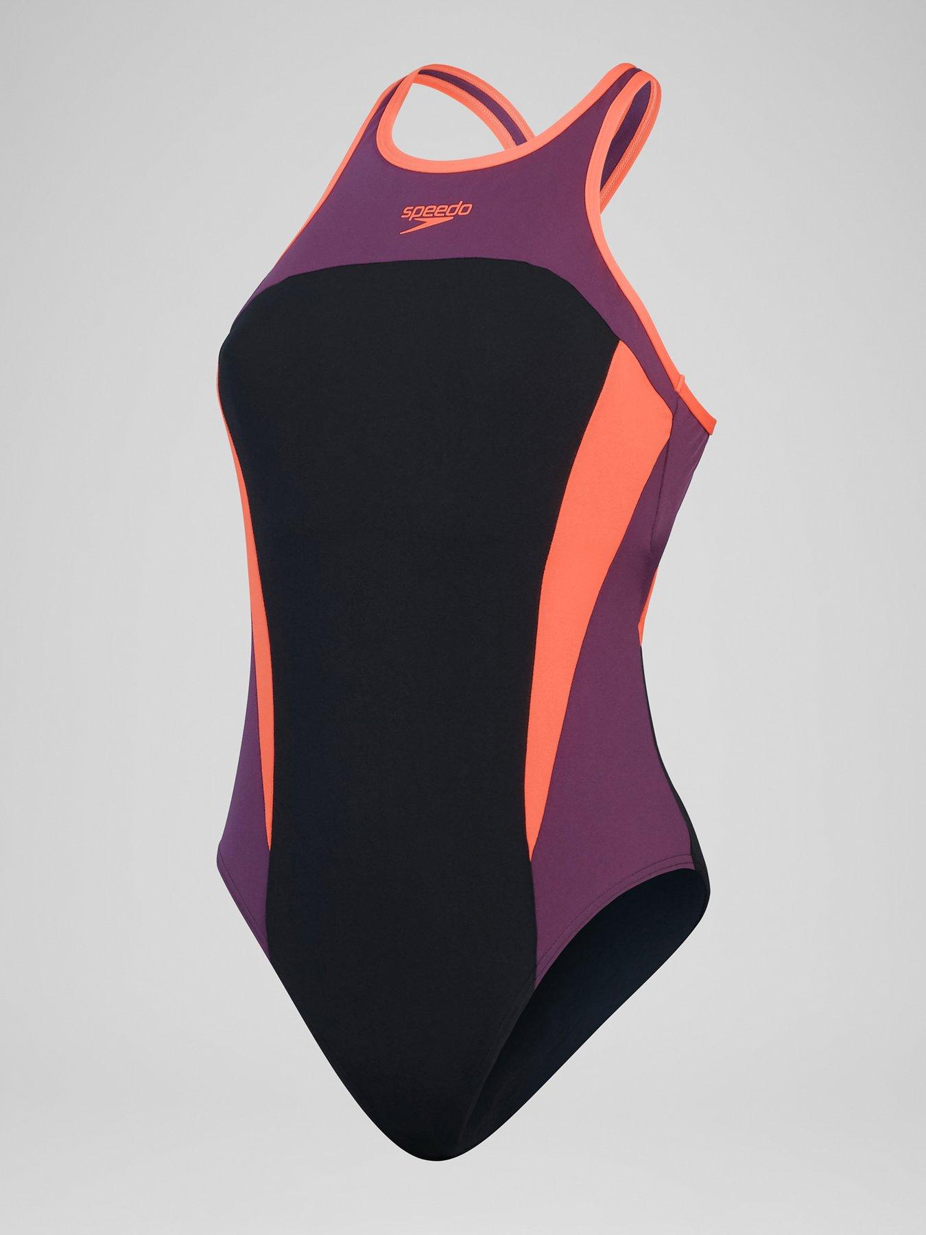 speedo-womens-high-neck-splice-cross-back-swimsuit-blackpinkdetail