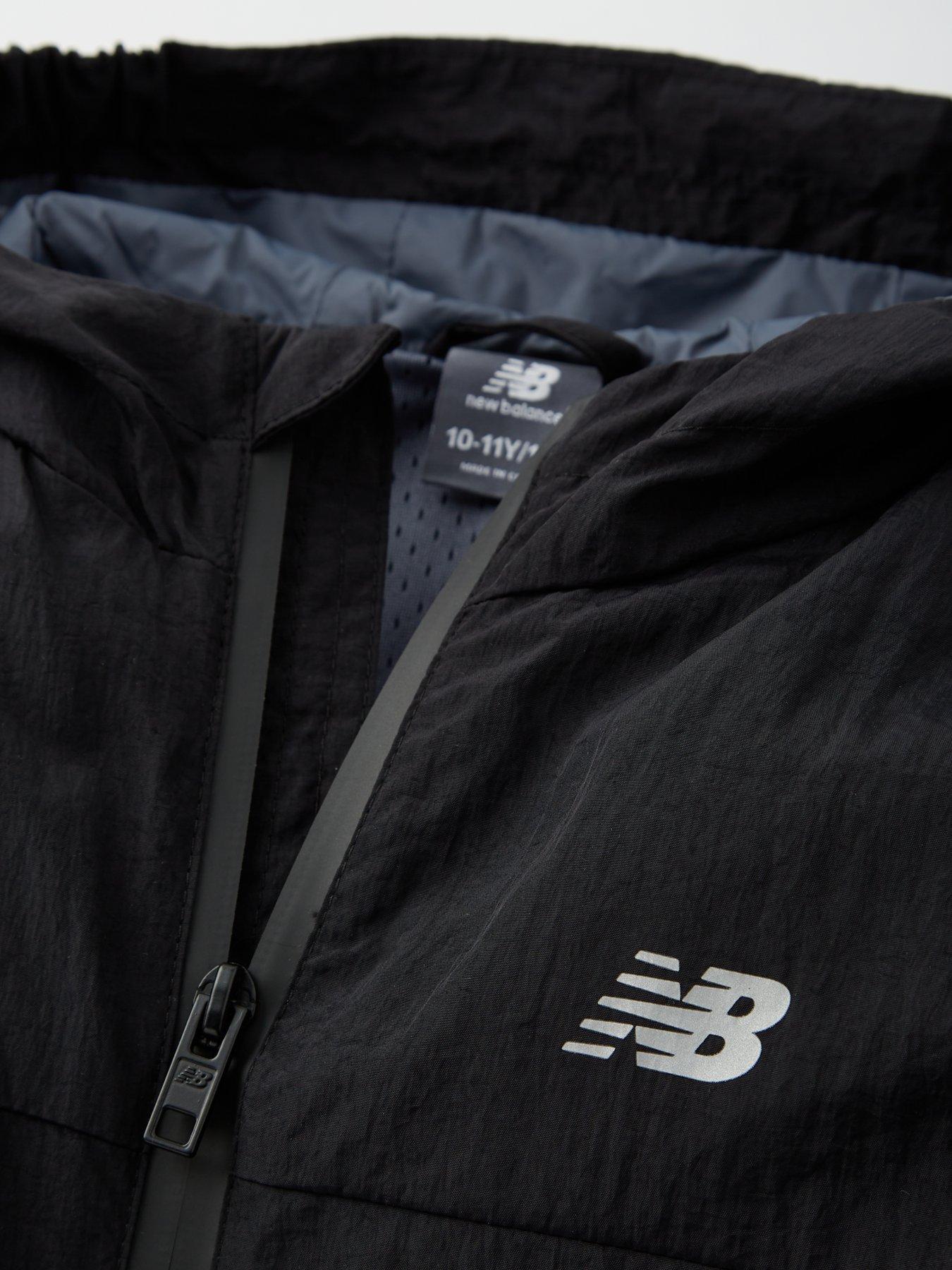 Image 3 of 4 of New Balance Junior Boys Athletics Woven Mesh Lined Jacket - Black