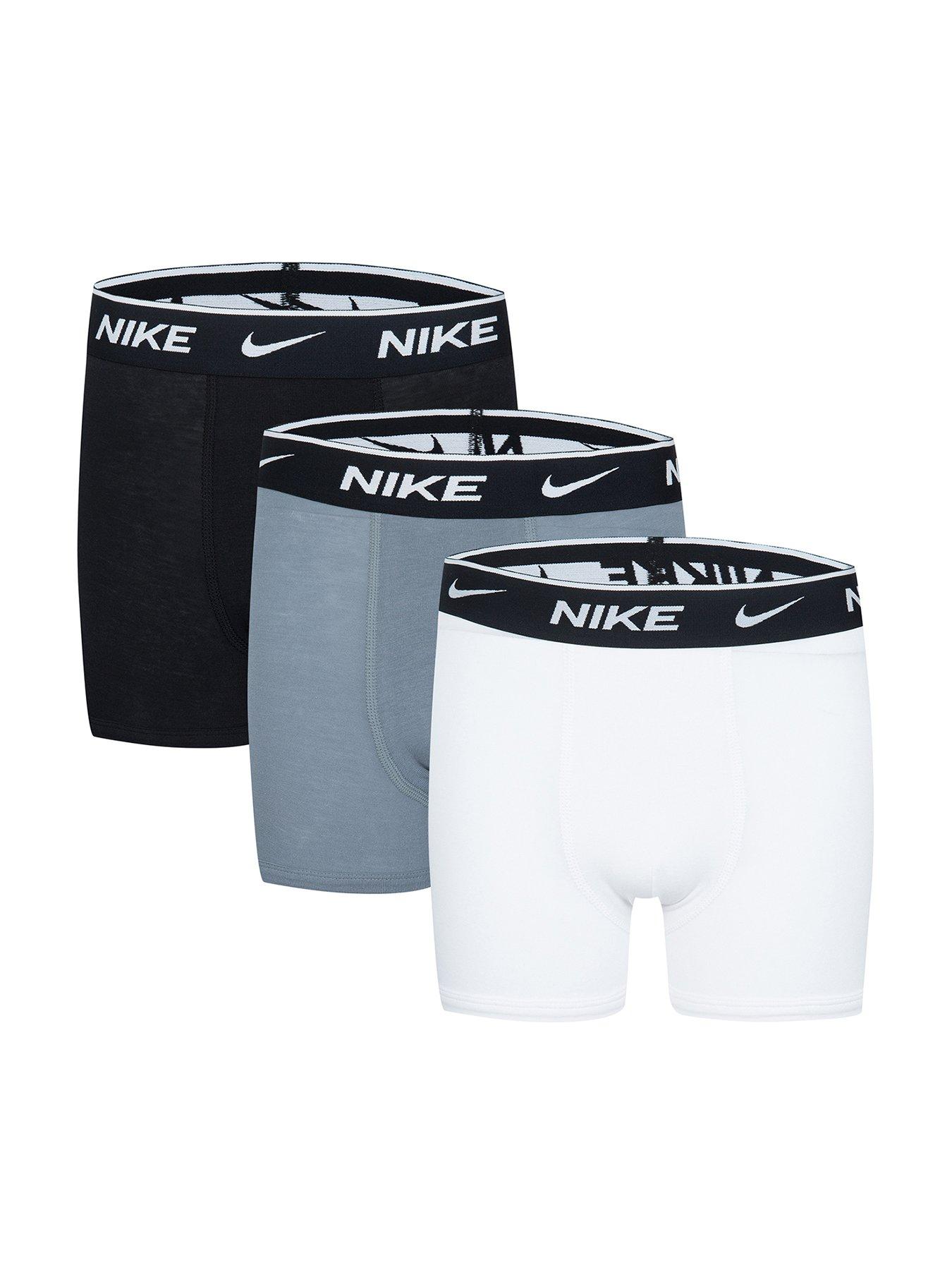 Nike Older Boys Essential Cotton 3 Pack Boxer Brief - Black/white