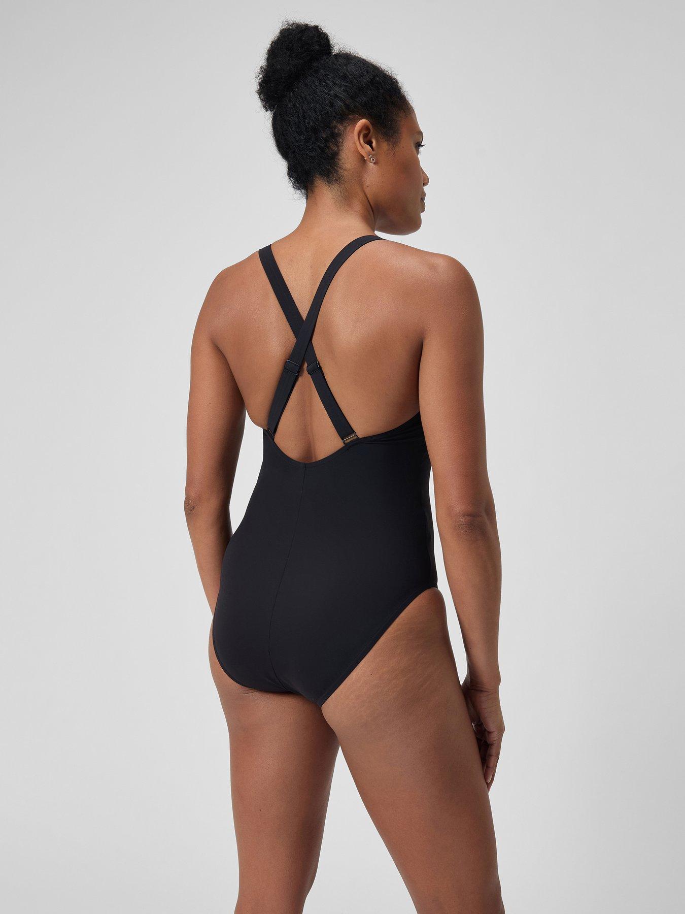 speedo-womens-shaping-crossback-swimsuit-blackstillFront