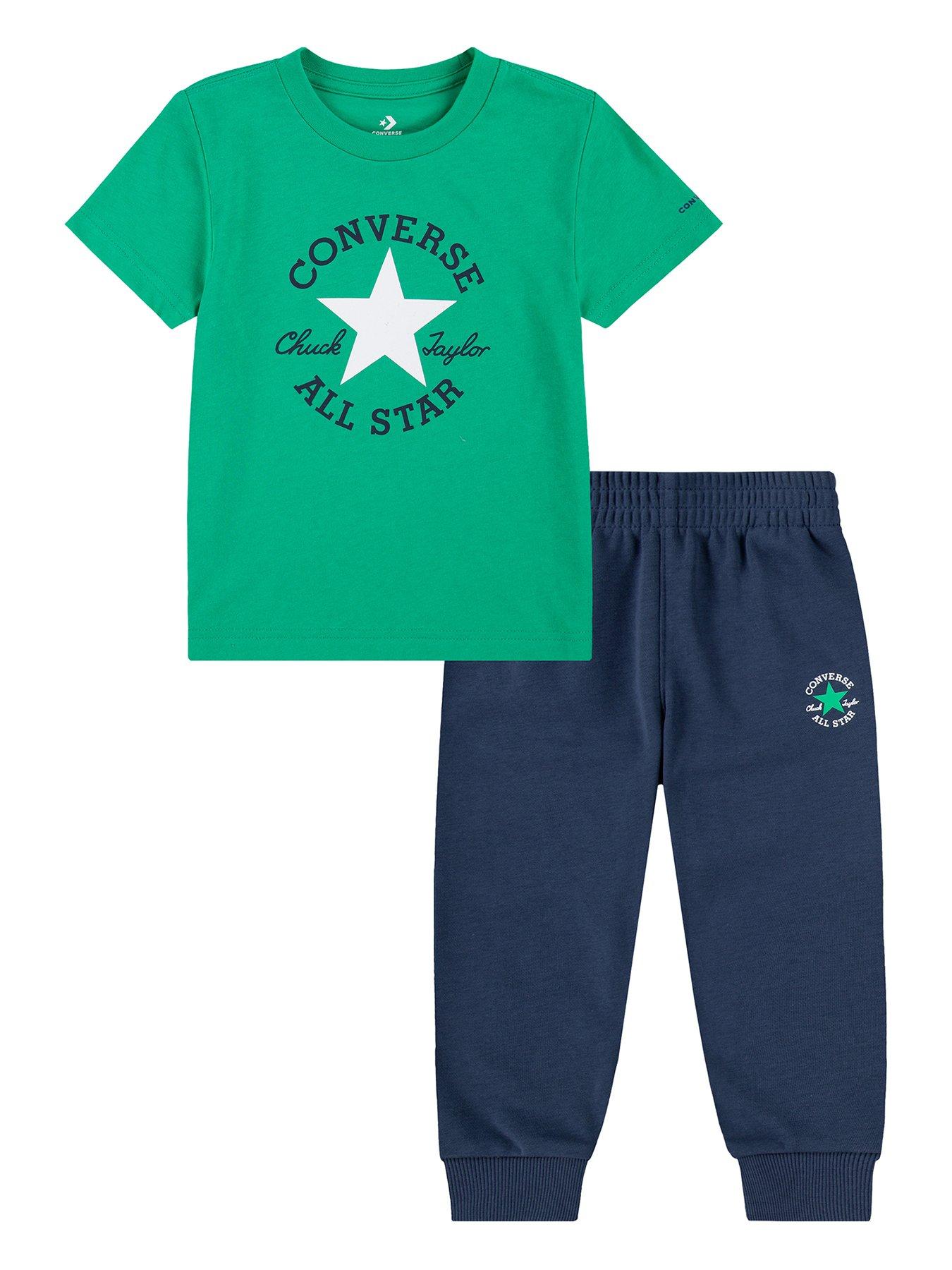 Image 1 of 4 of Converse Younger Boys Dissected Chuck Patch T-shirt and Joggers Set - Navy