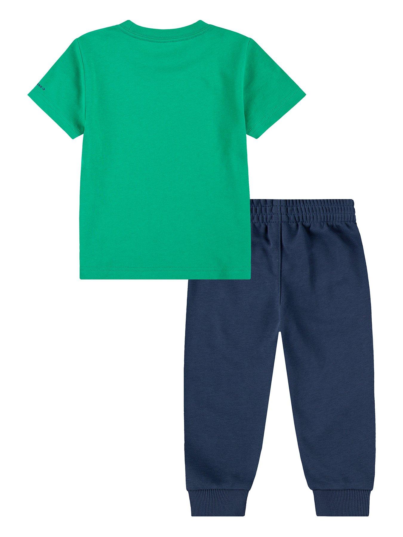 Image 2 of 4 of Converse Younger Boys Dissected Chuck Patch T-shirt and Joggers Set - Navy