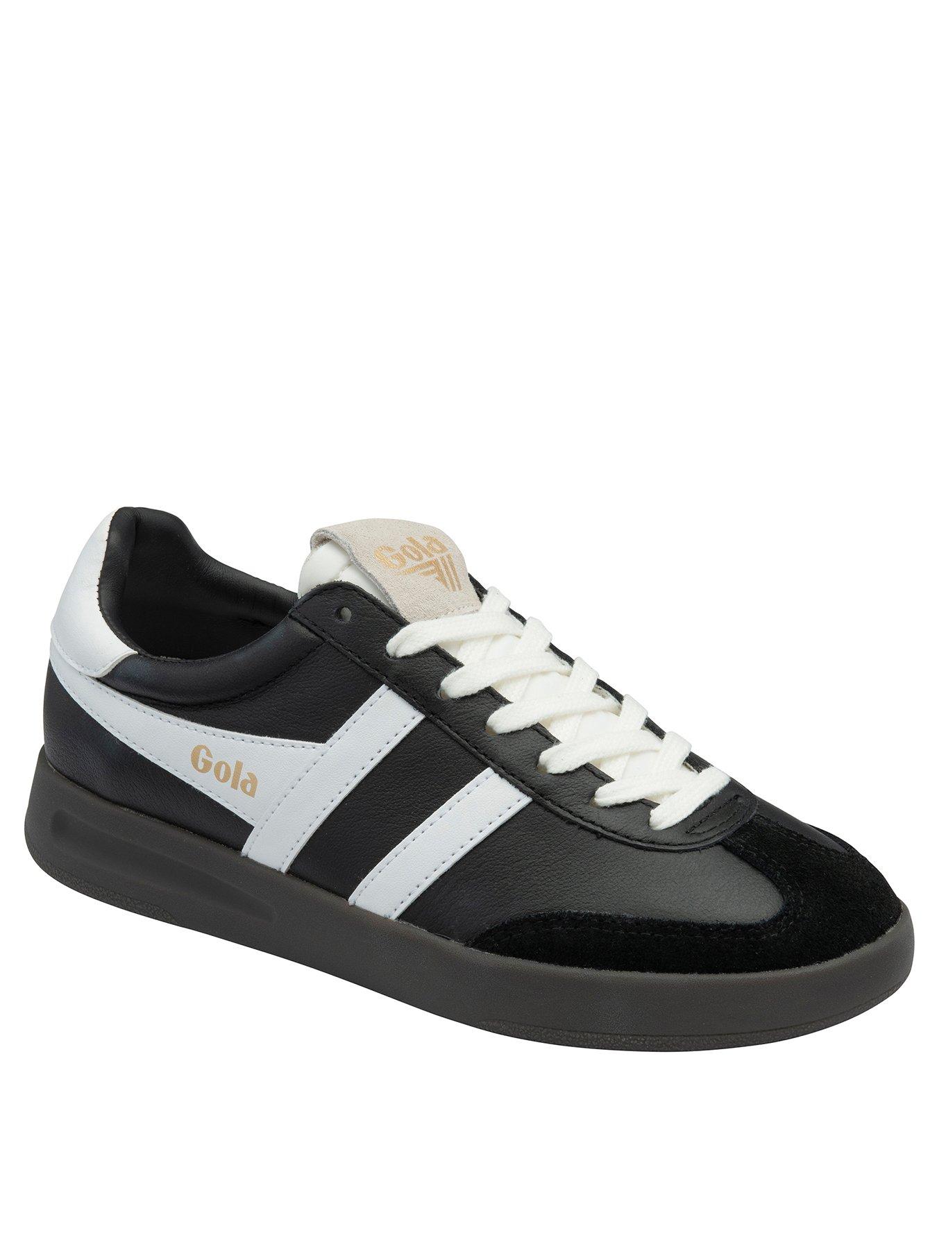 gola-womens-cyclone-leather-trainers-blackwhitestillFront