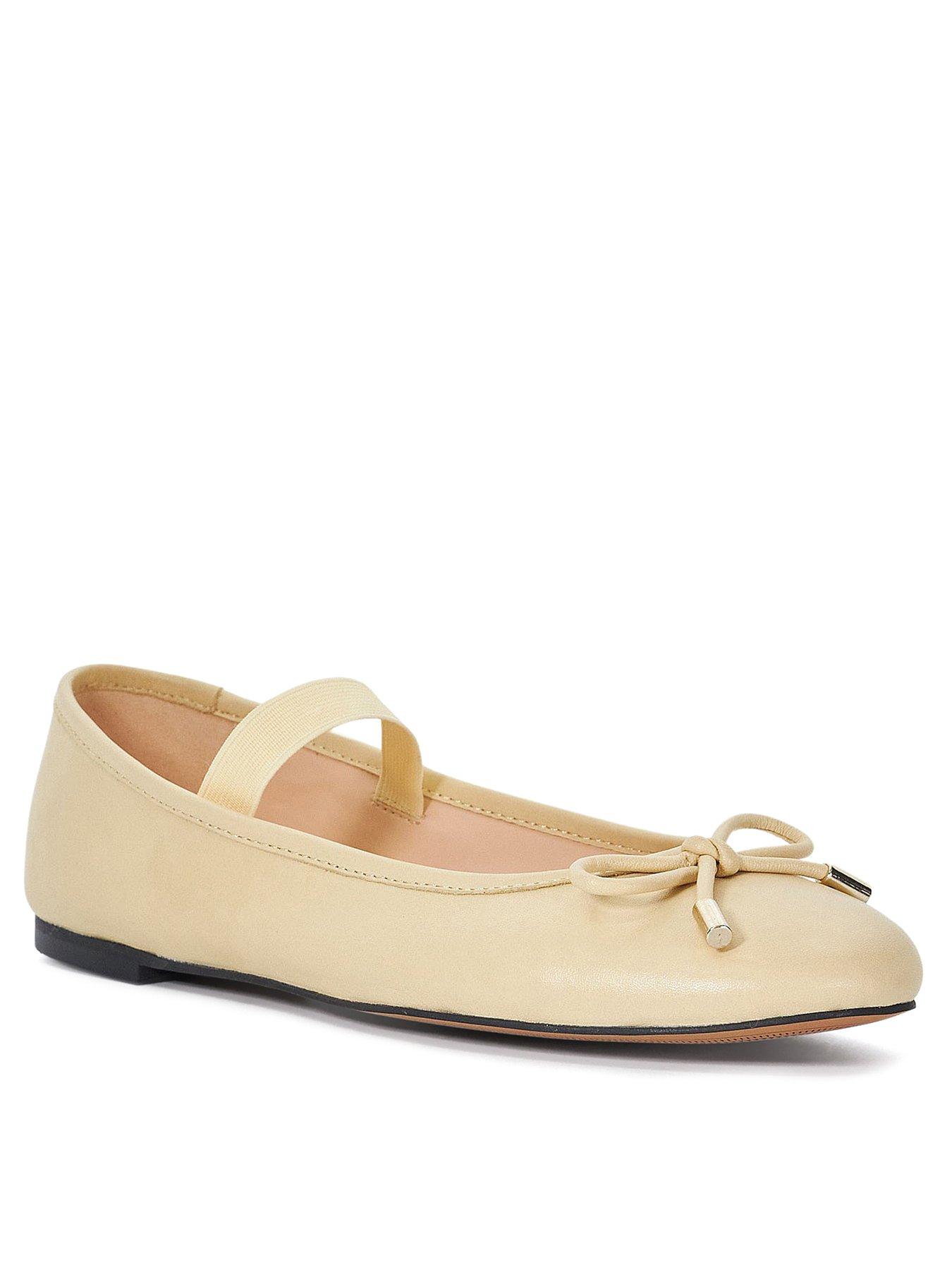 dune-london-helenas-leather-ballet-flat-with-elastic-strap-lemonstillFront