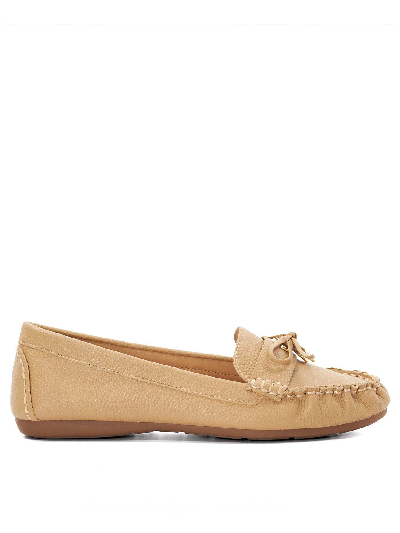 dune-london-grovers-leather-moccasins-with-bow-detail-camelfront