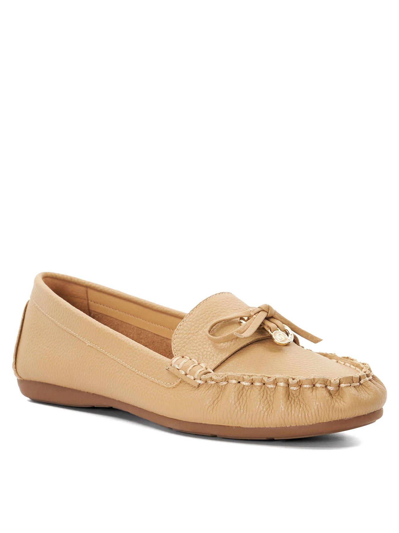 dune-london-grovers-leather-moccasins-with-bow-detail-camelstillFront