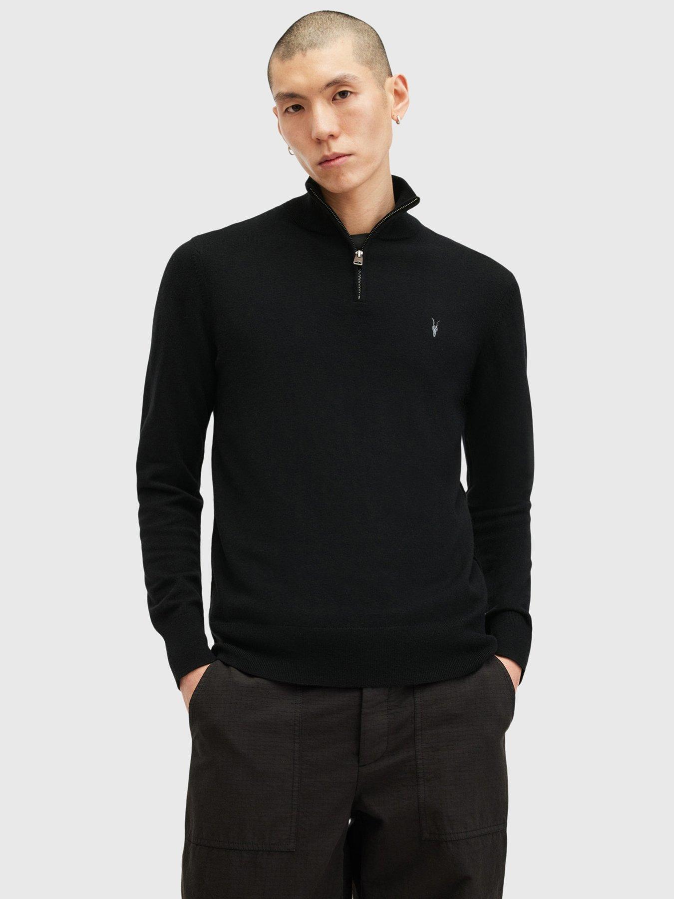 allsaints-kilburn-funnel-neck-zip-knitted-jumper-black