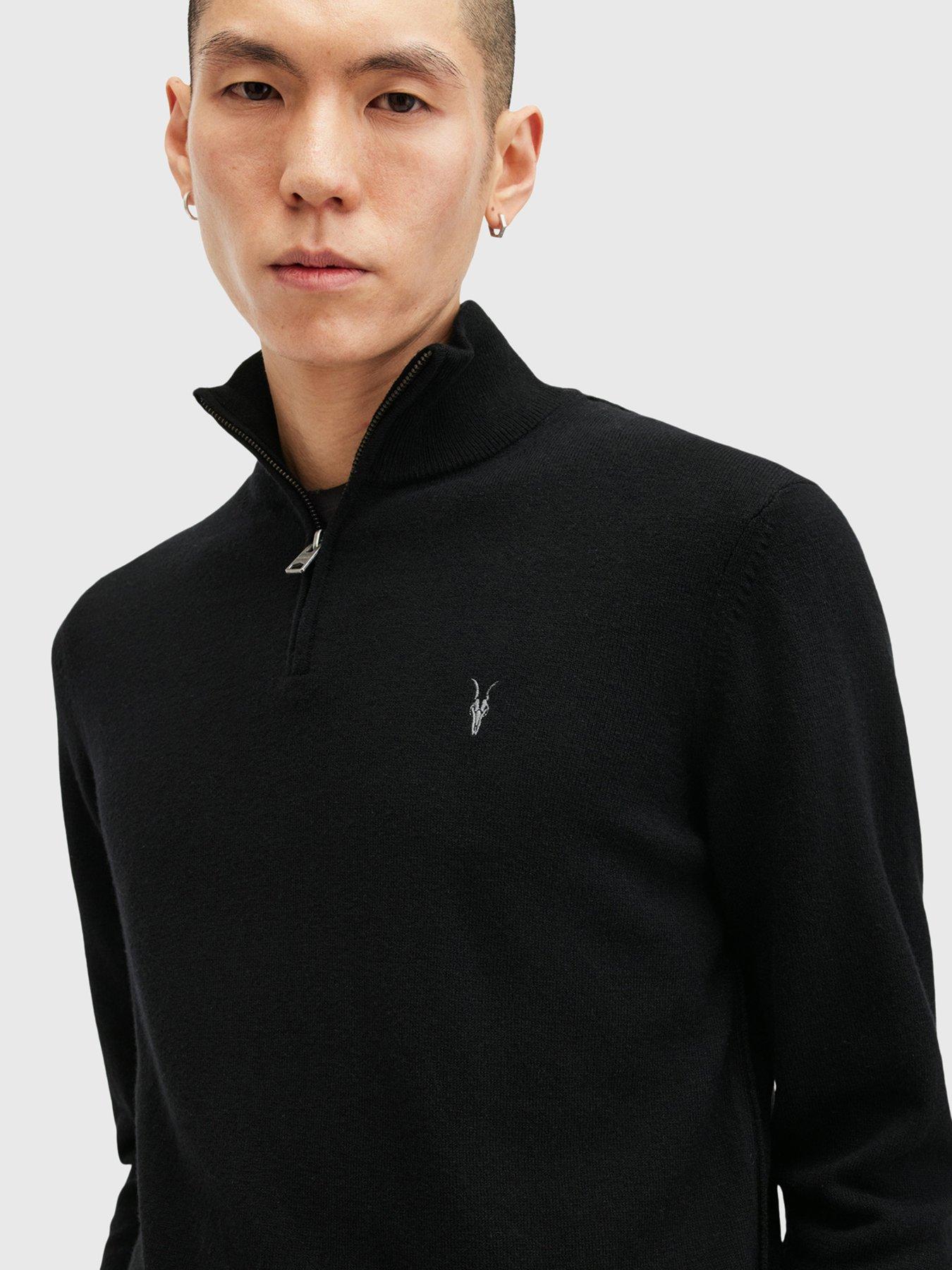 allsaints-kilburn-funnel-neck-zip-knitted-jumper-blackoutfit