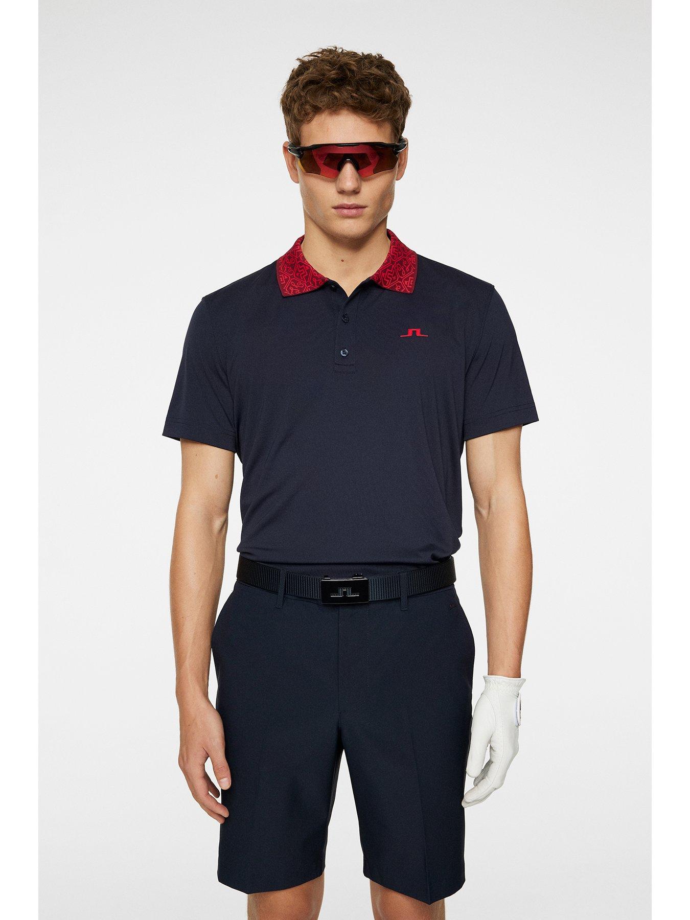 Image 1 of 5 of J LINDEBERG Mens Golf Glen Regular Fit Polo - Navy