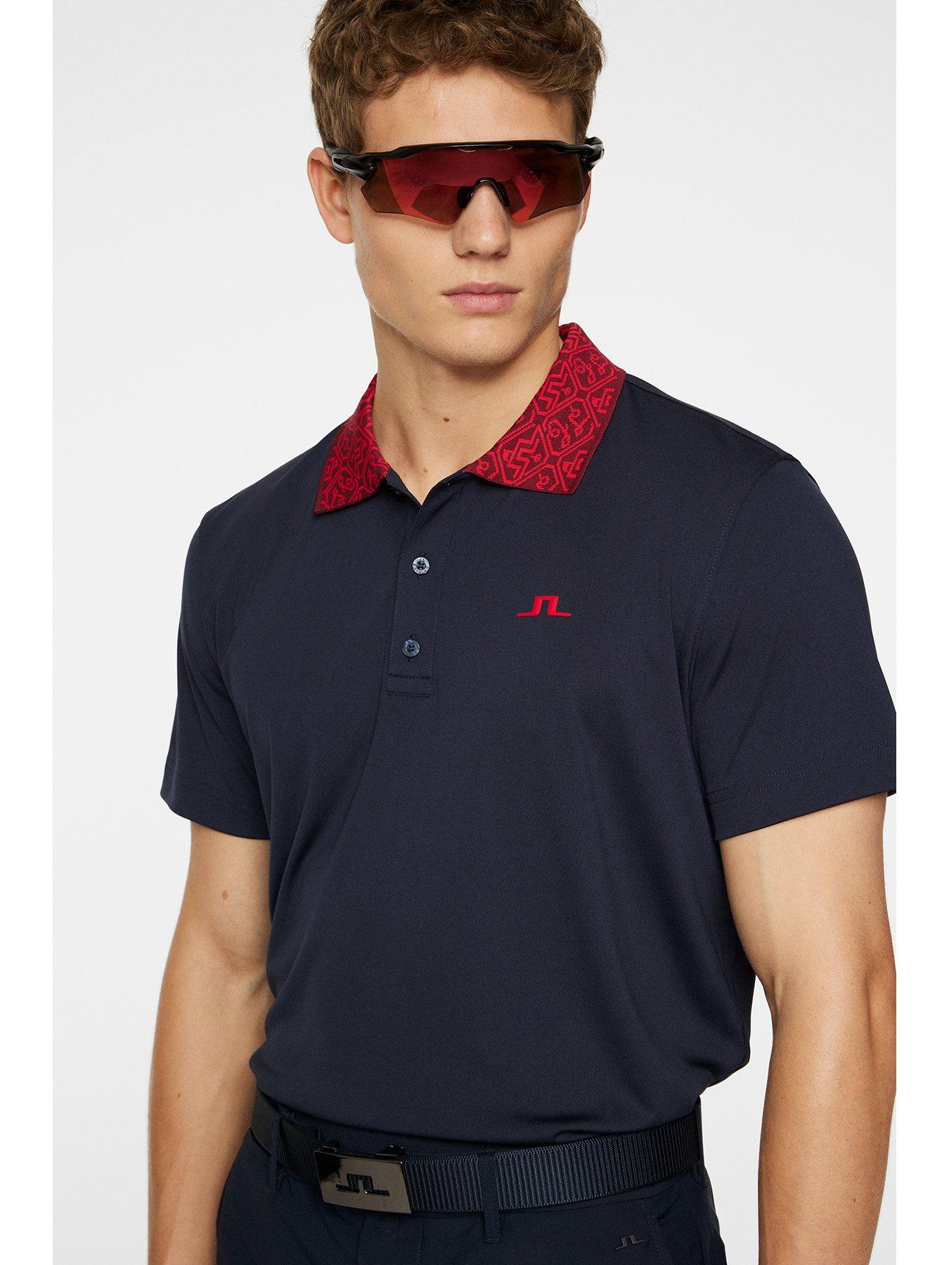 Image 4 of 5 of J LINDEBERG Mens Golf Glen Regular Fit Polo - Navy