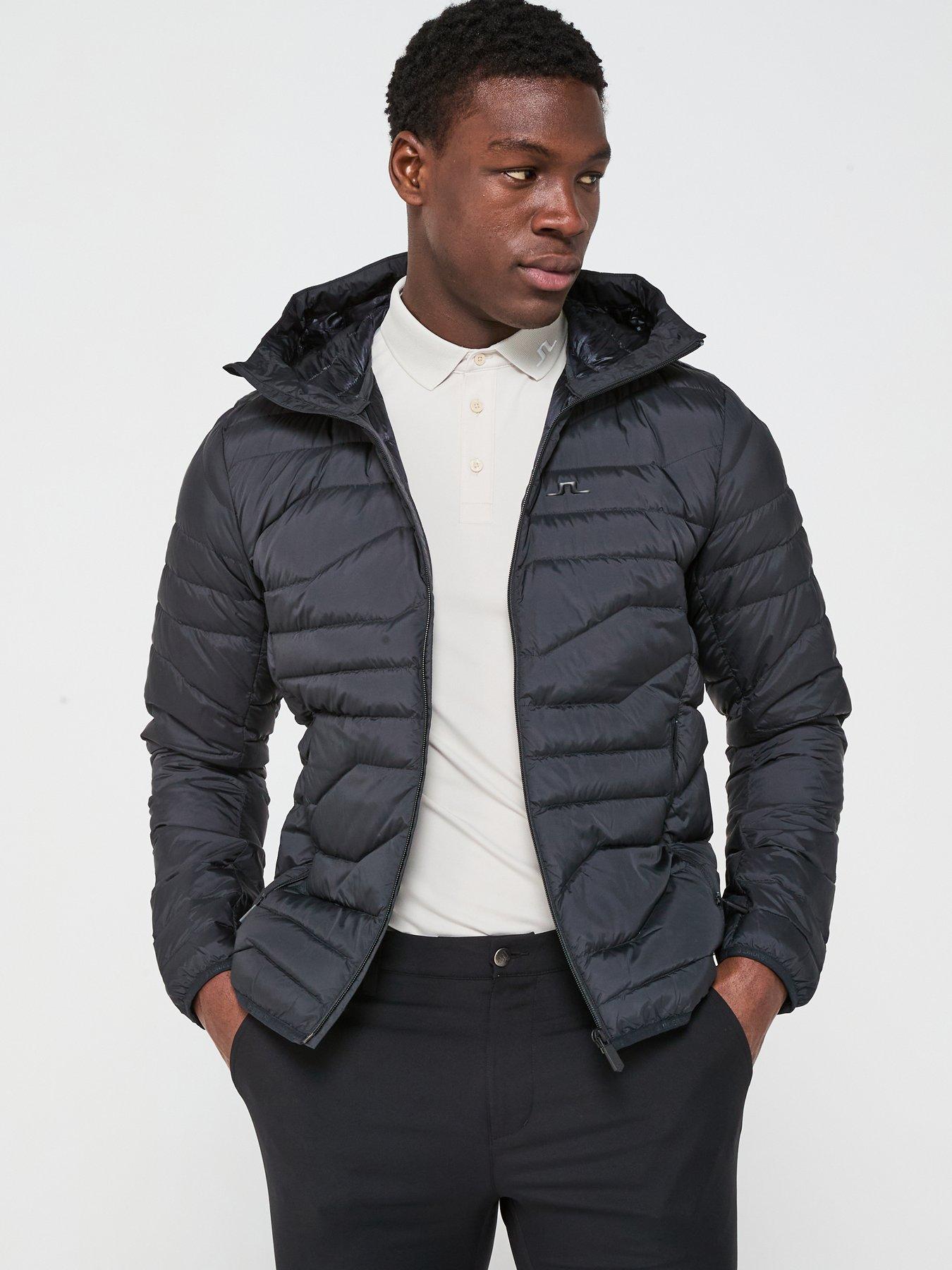 undefined Men's Golf Cliff Light Down Hooded Jacket - Black