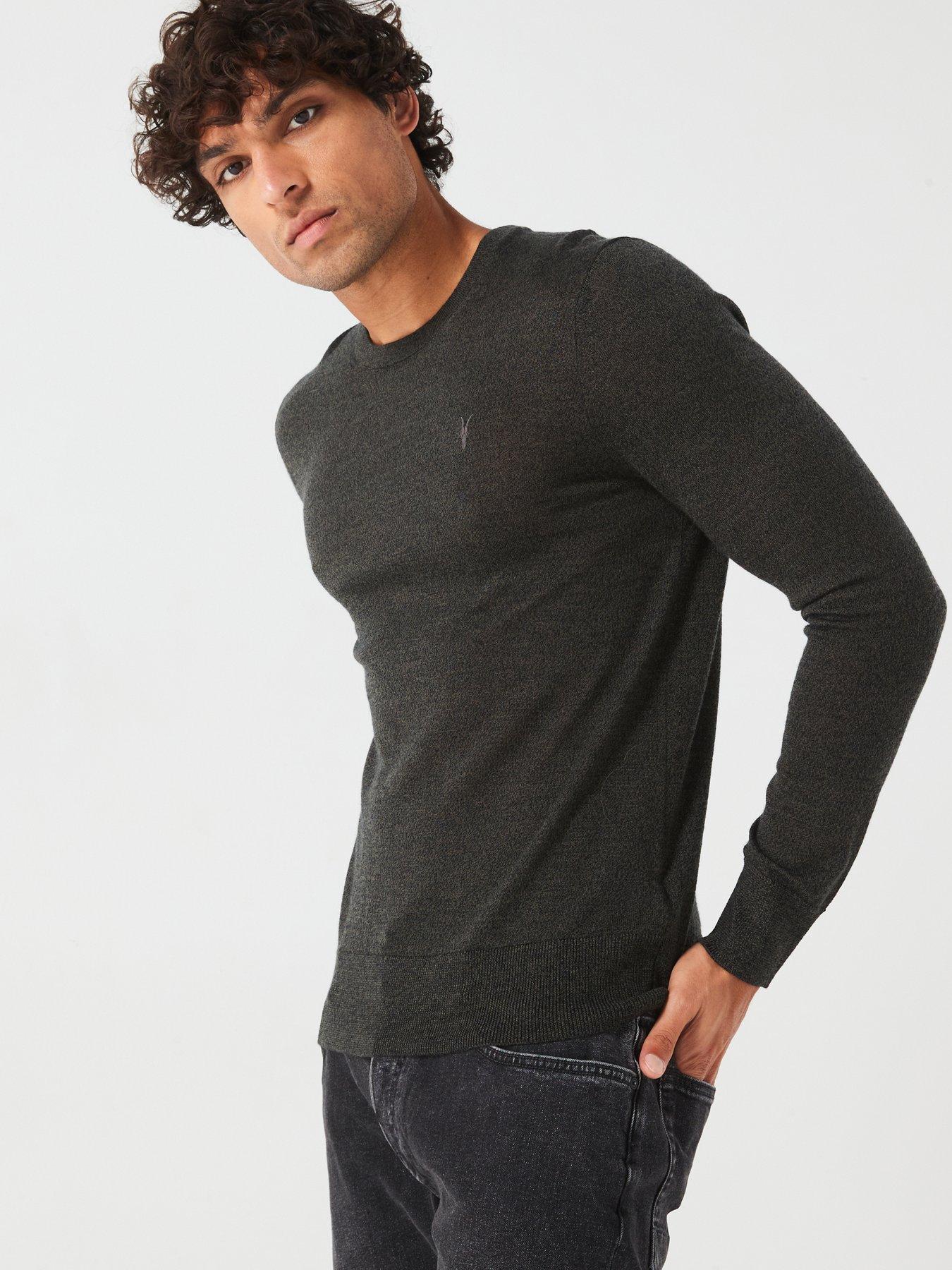 undefined Mode Merino Crew Knitted Jumper - Dark Green