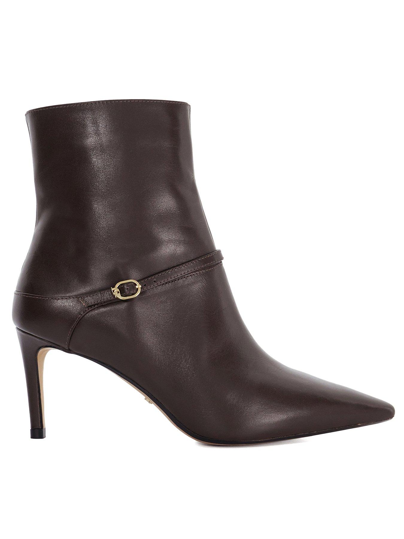 dune-london-olene-buckle-detail-heeled-boot-dark-redfront