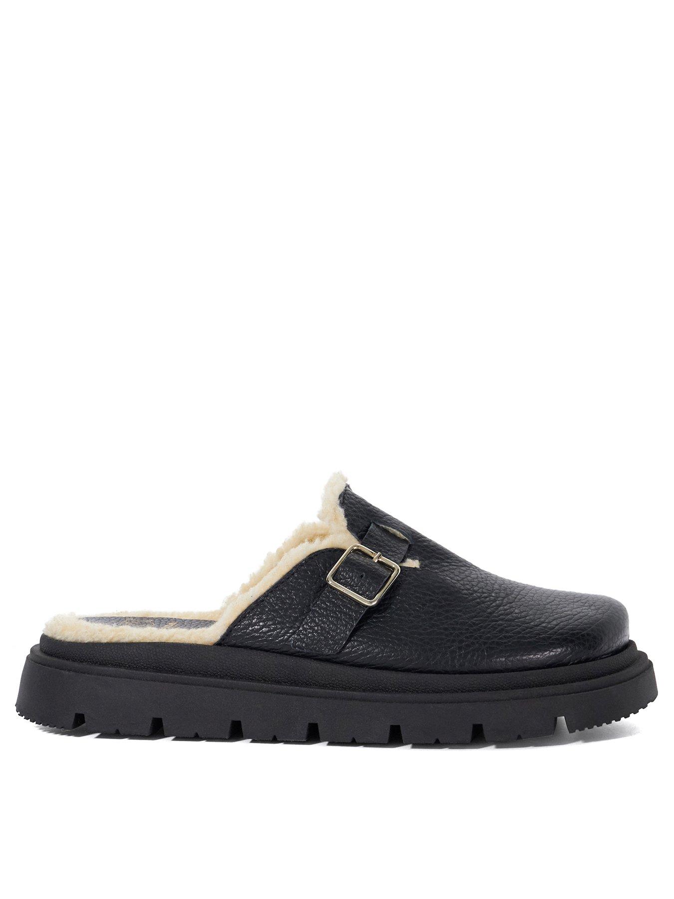 dune-london-gene-leather-faux-shearling-lined-clogs-black