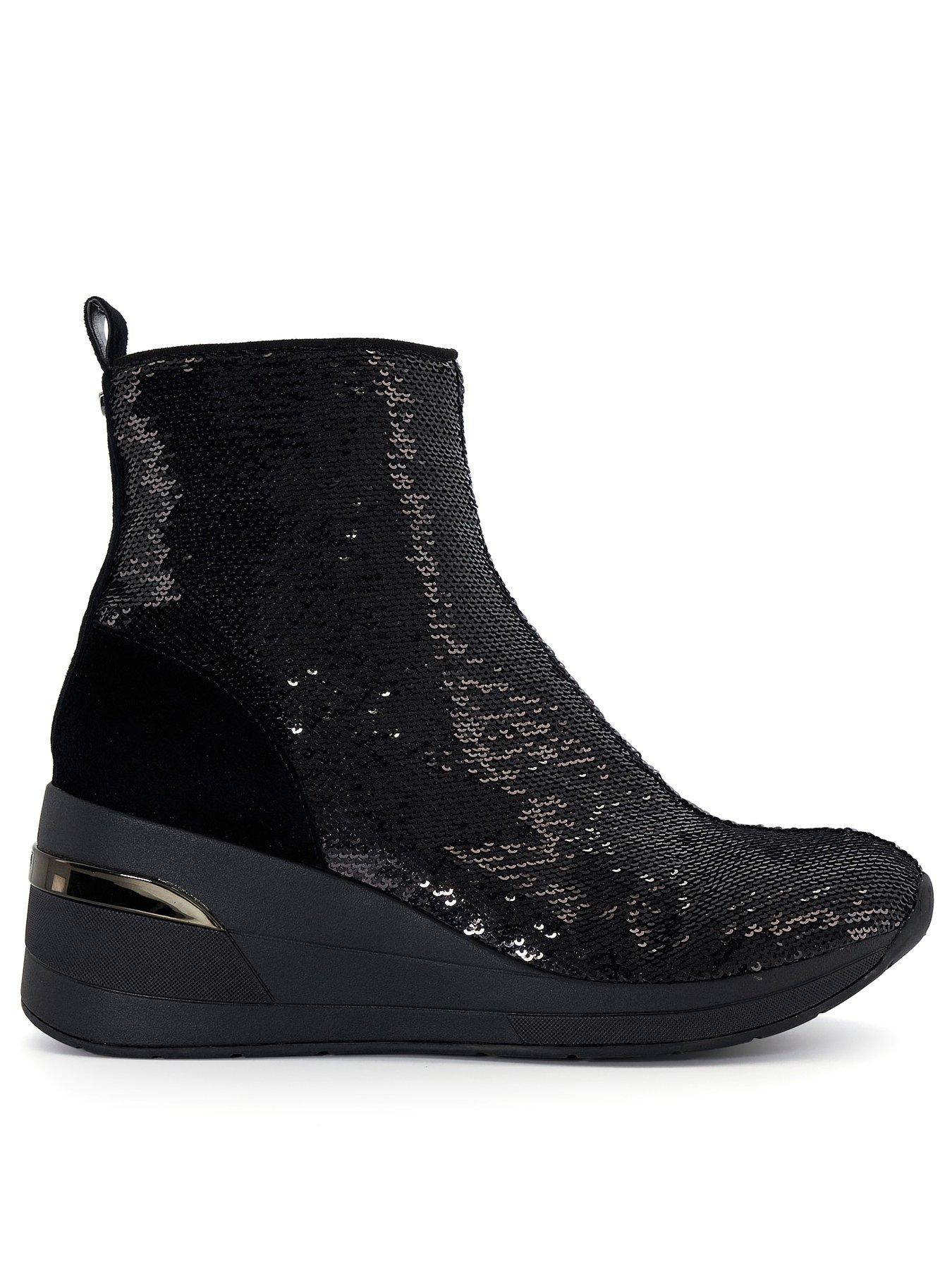 dune-london-effective-2-sequined-wedge-heeled-trainers-black