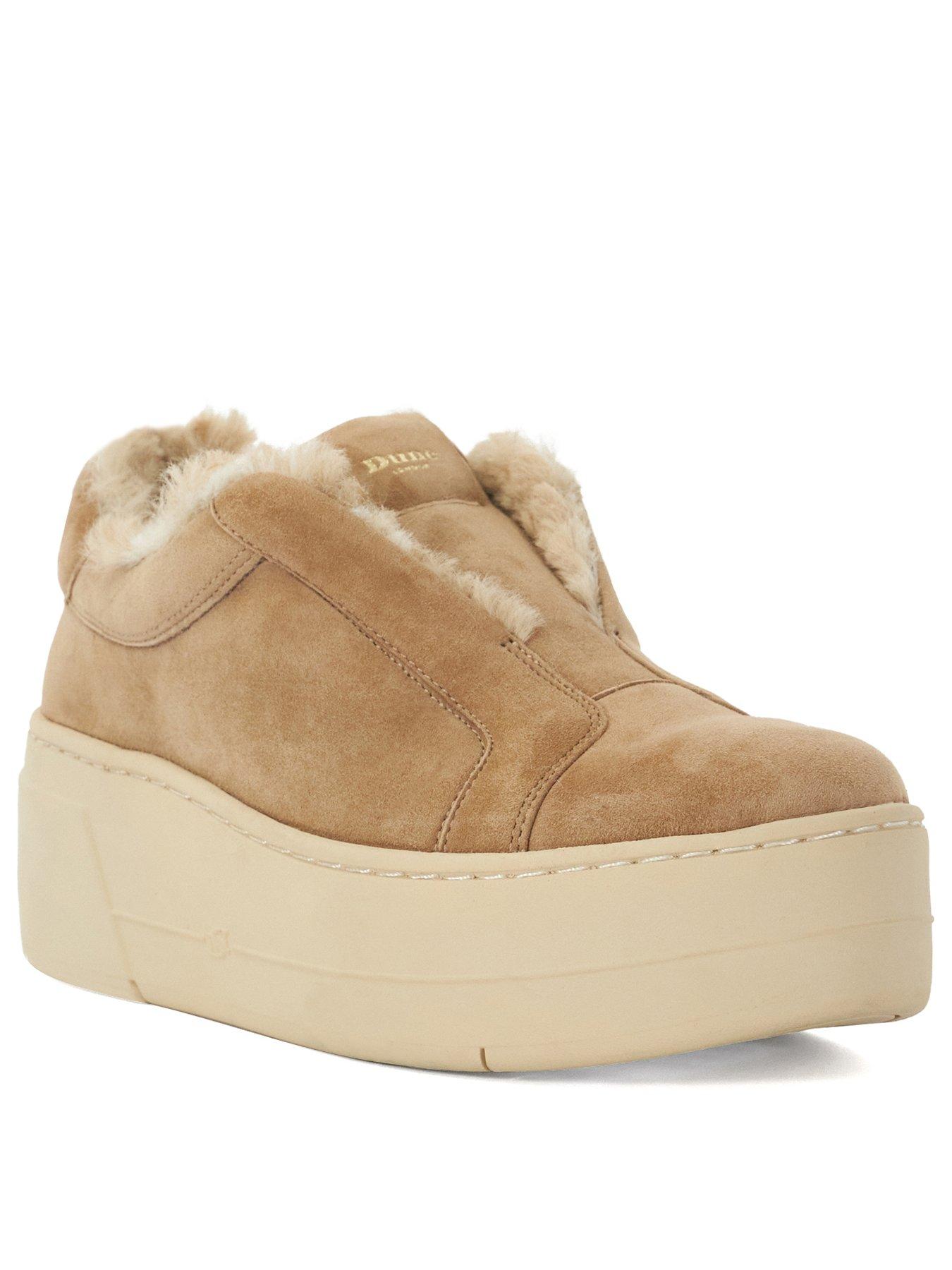 dune-london-esthie-slip-on-shearling-lined-trainers-light-brownstillFront