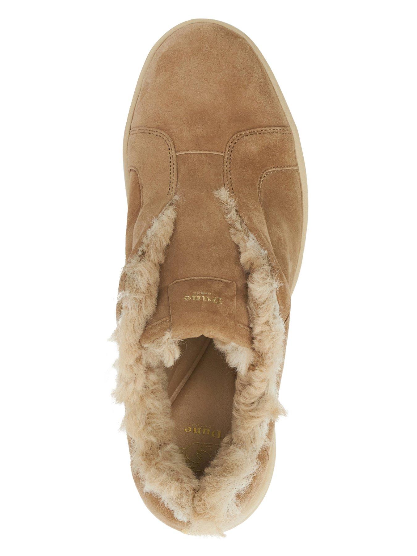 dune-london-esthie-slip-on-shearling-lined-trainers-light-brownoutfit