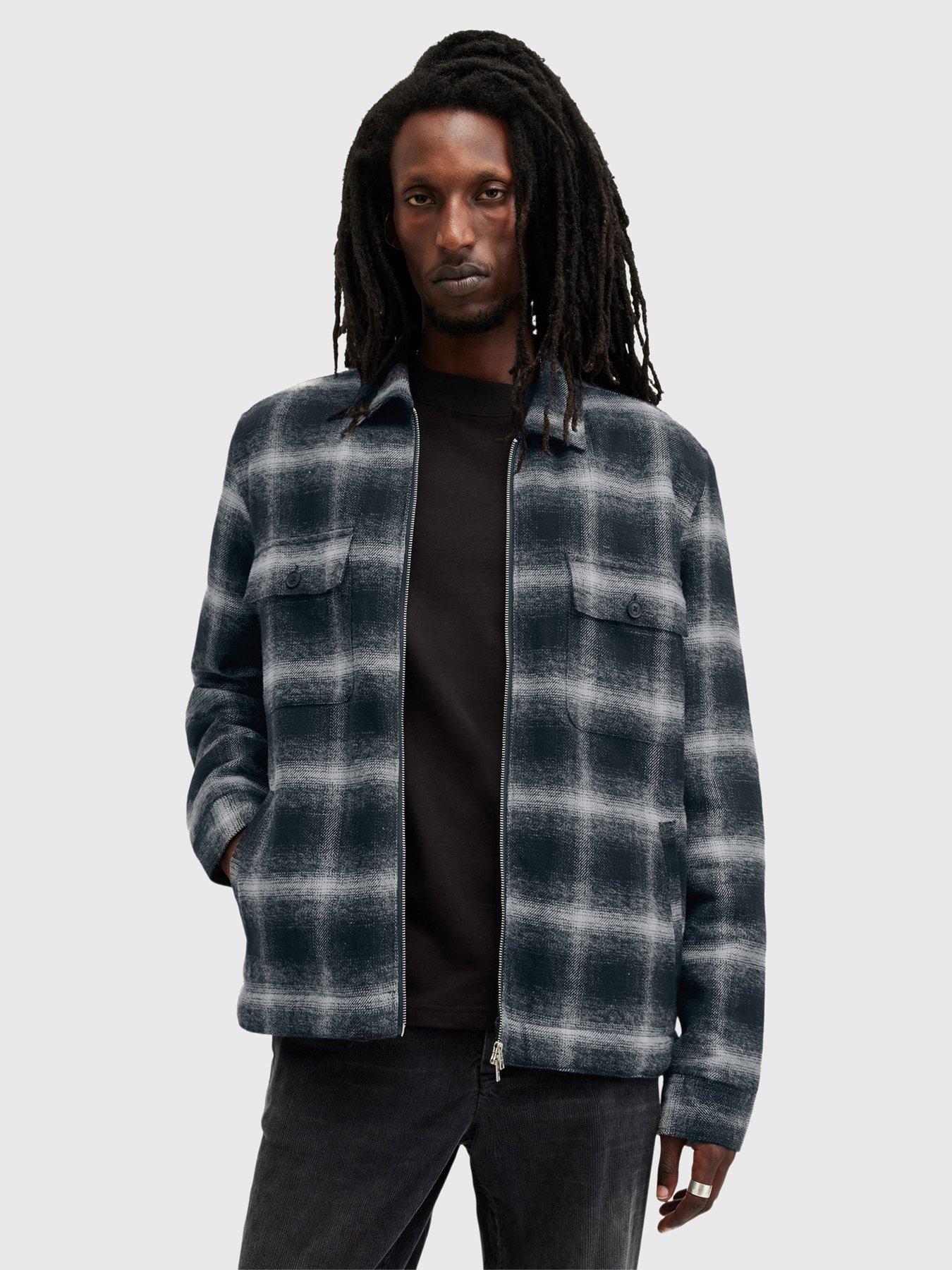 undefined Allsaints Marley Check Shacket - Dark Blue