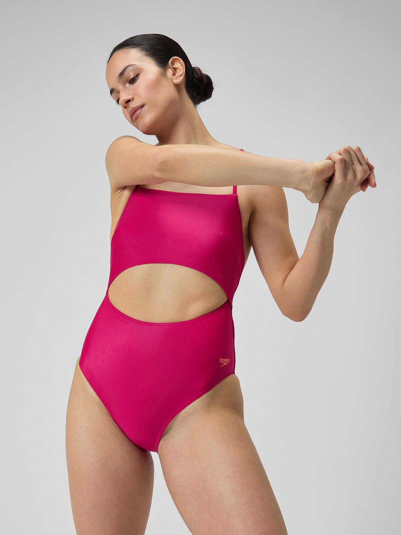 Image 1 of 6 of Speedo Womens Cut Out Swimsuit - Pink