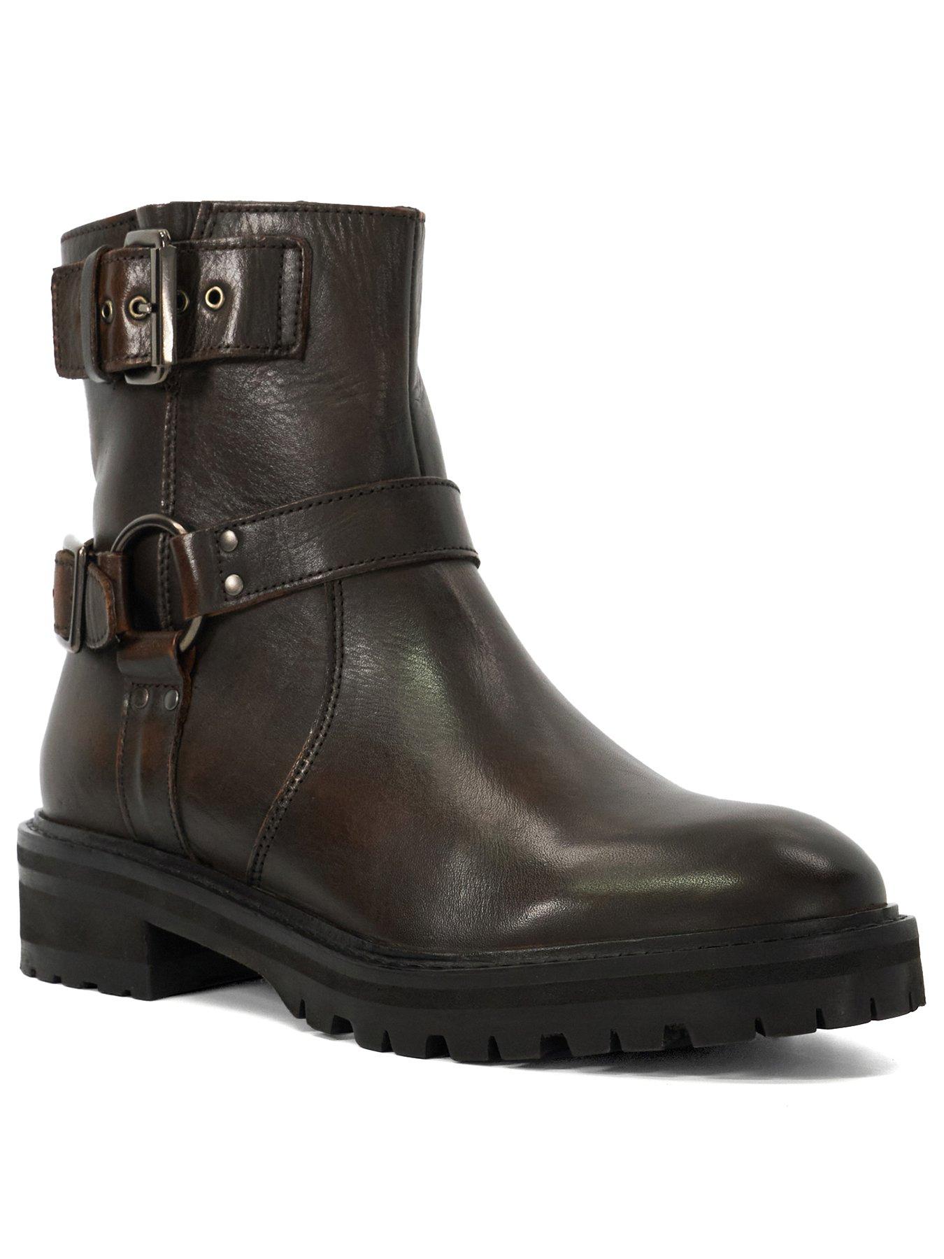 dune-london-piton-leather-biker-boot-brownstillFront