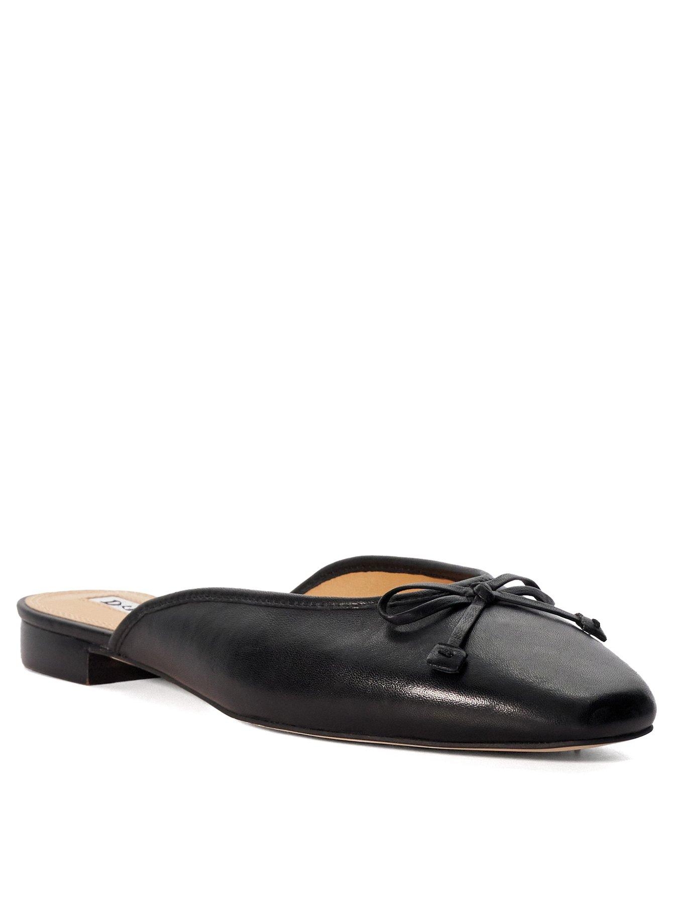 dune-london-haylas-ballet-flat-mules-blackstillFront