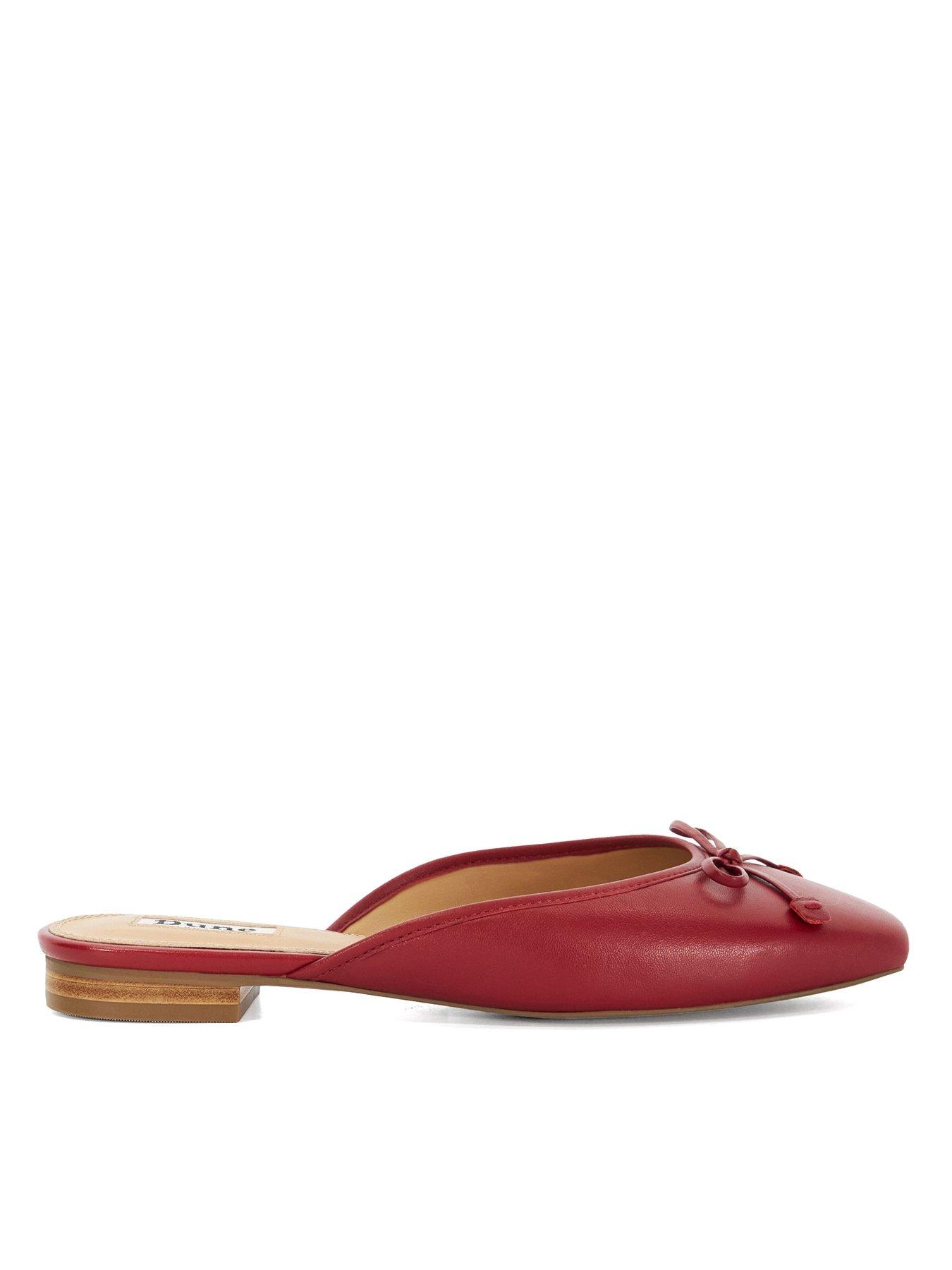 dune-london-haylas-ballet-flat-mules-dark-red