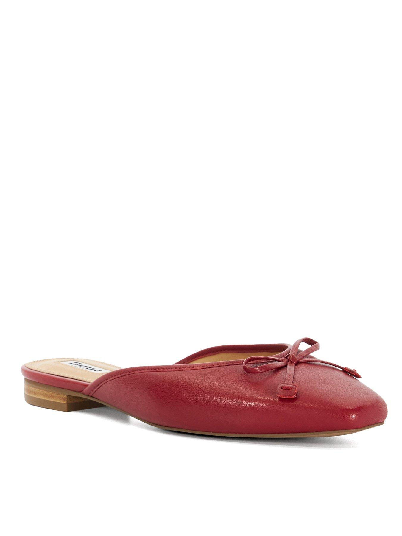 dune-london-haylas-ballet-flat-mules-dark-redstillFront