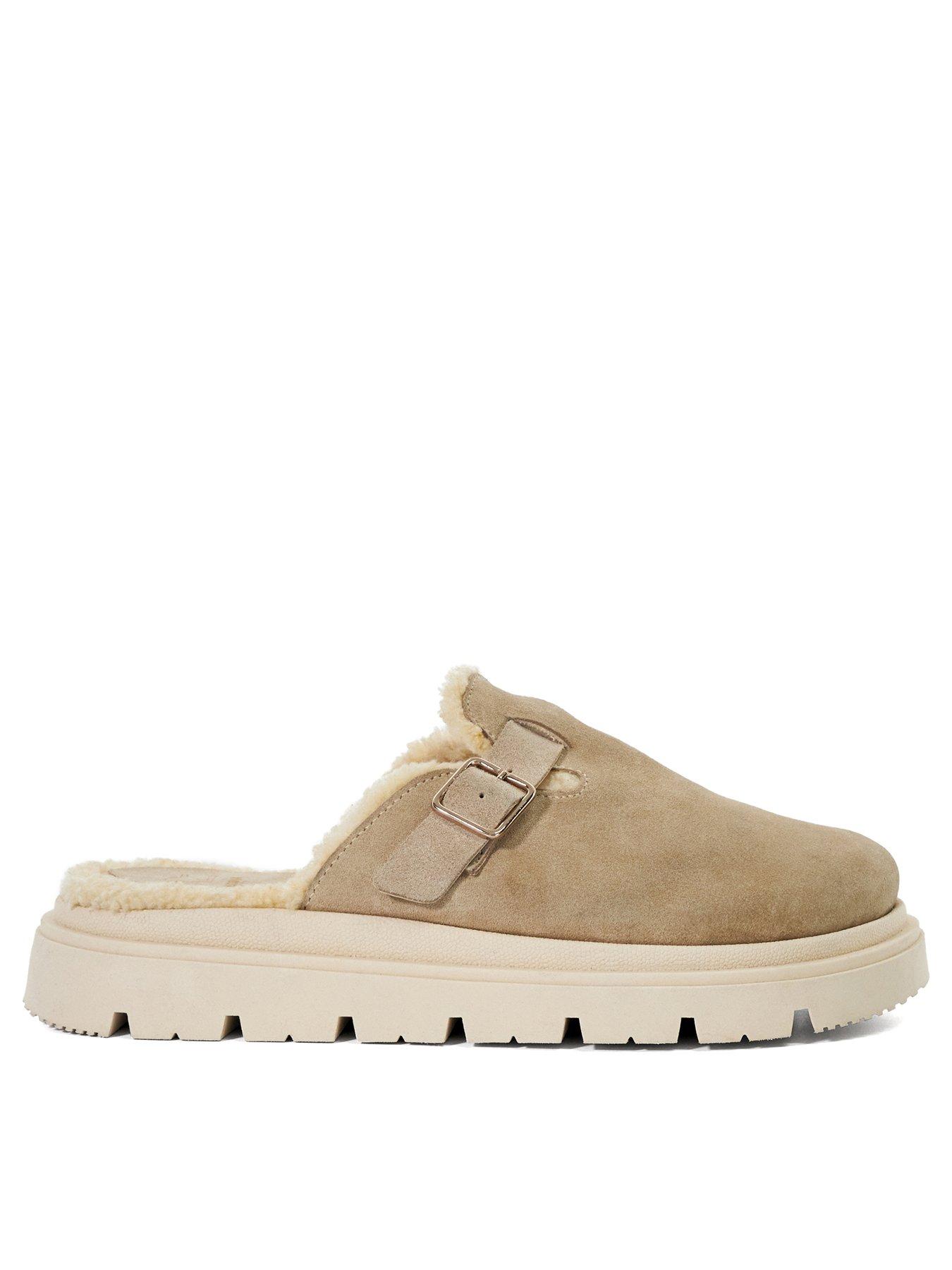 dune-london-gene-leather-faux-shearling-lined-clogs-sand