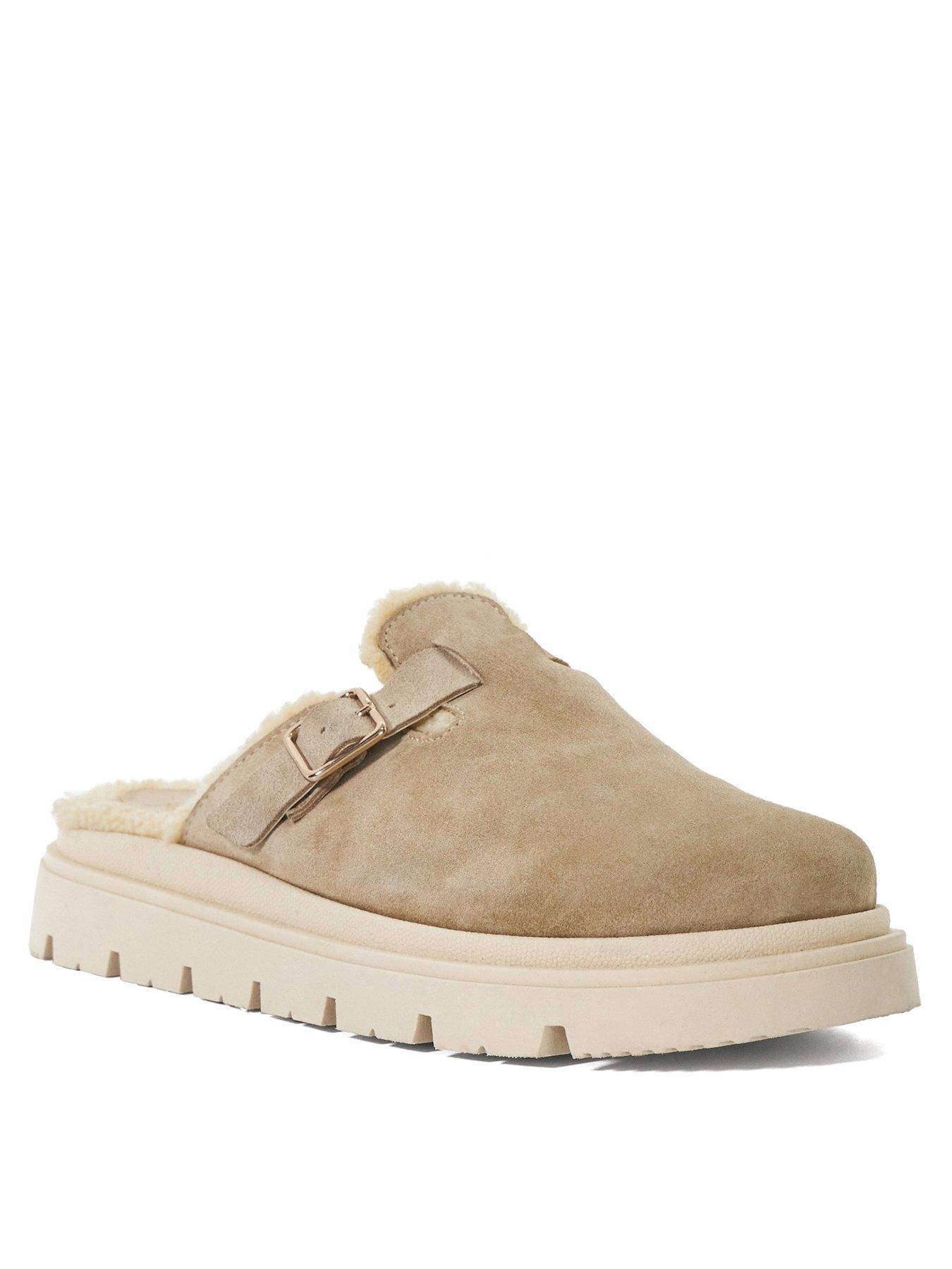 dune-london-gene-leather-faux-shearling-lined-clogs-sandstillFront