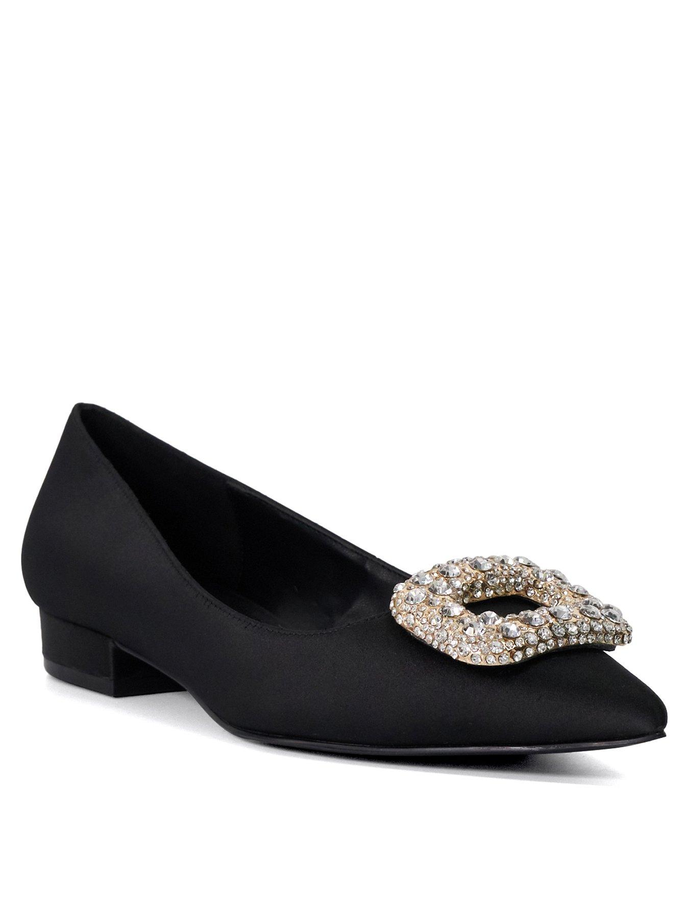 dune-london-habina-pointed-flat-satin-shoe-blackstillFront