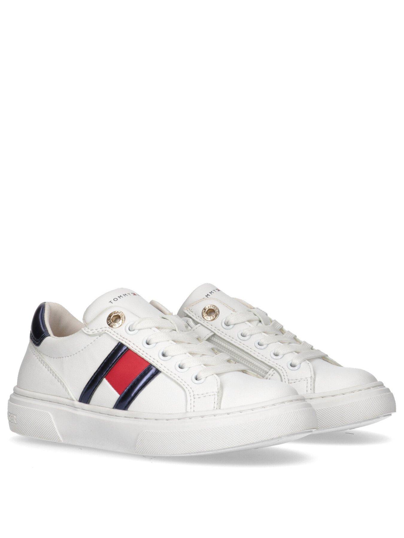 tommy-hilfiger-girls-flag-low-cut-lace-up-sneaker-whitestillFront