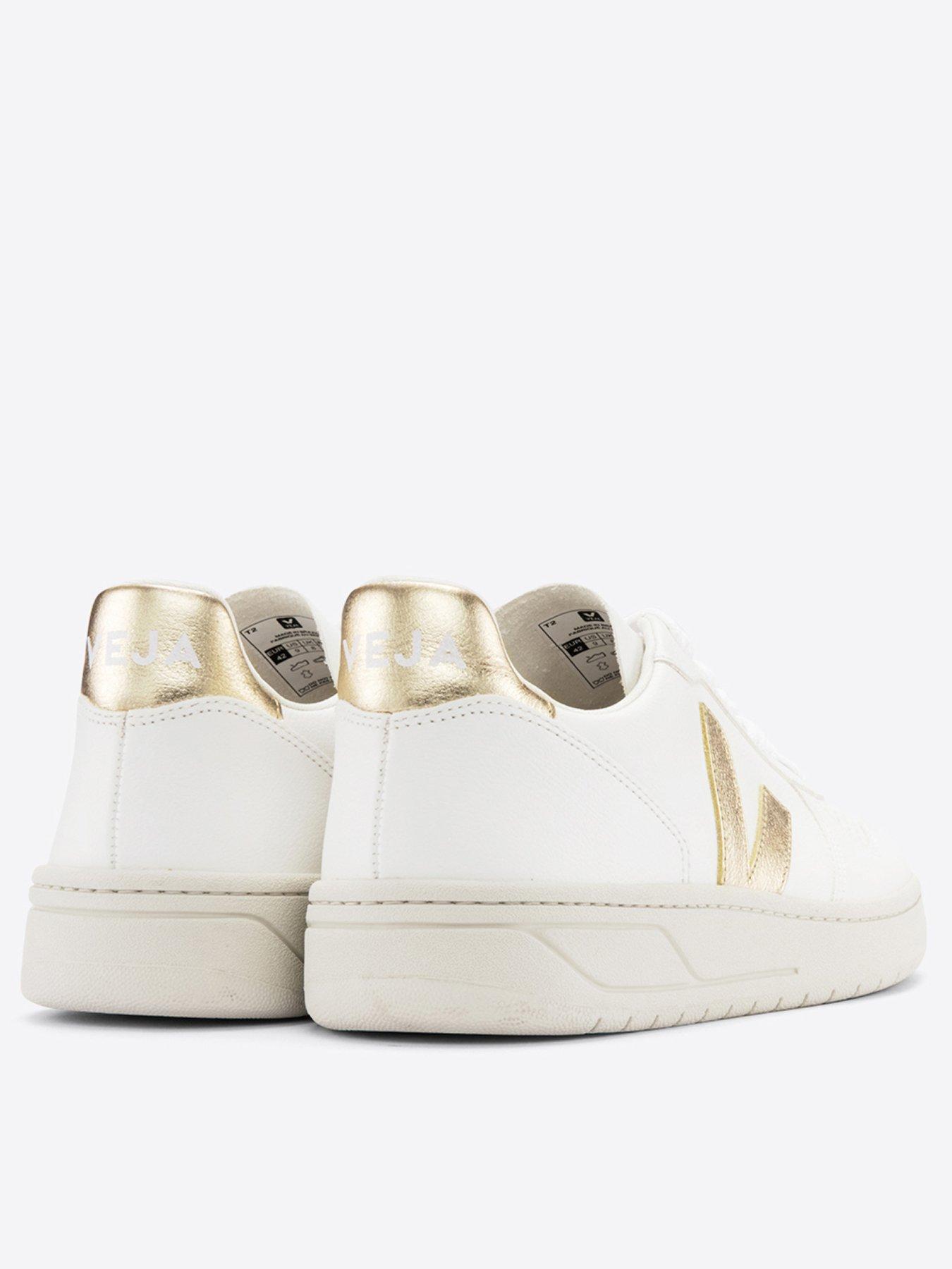 Veja Womens V-10 Trainers White/Gold Very Ireland