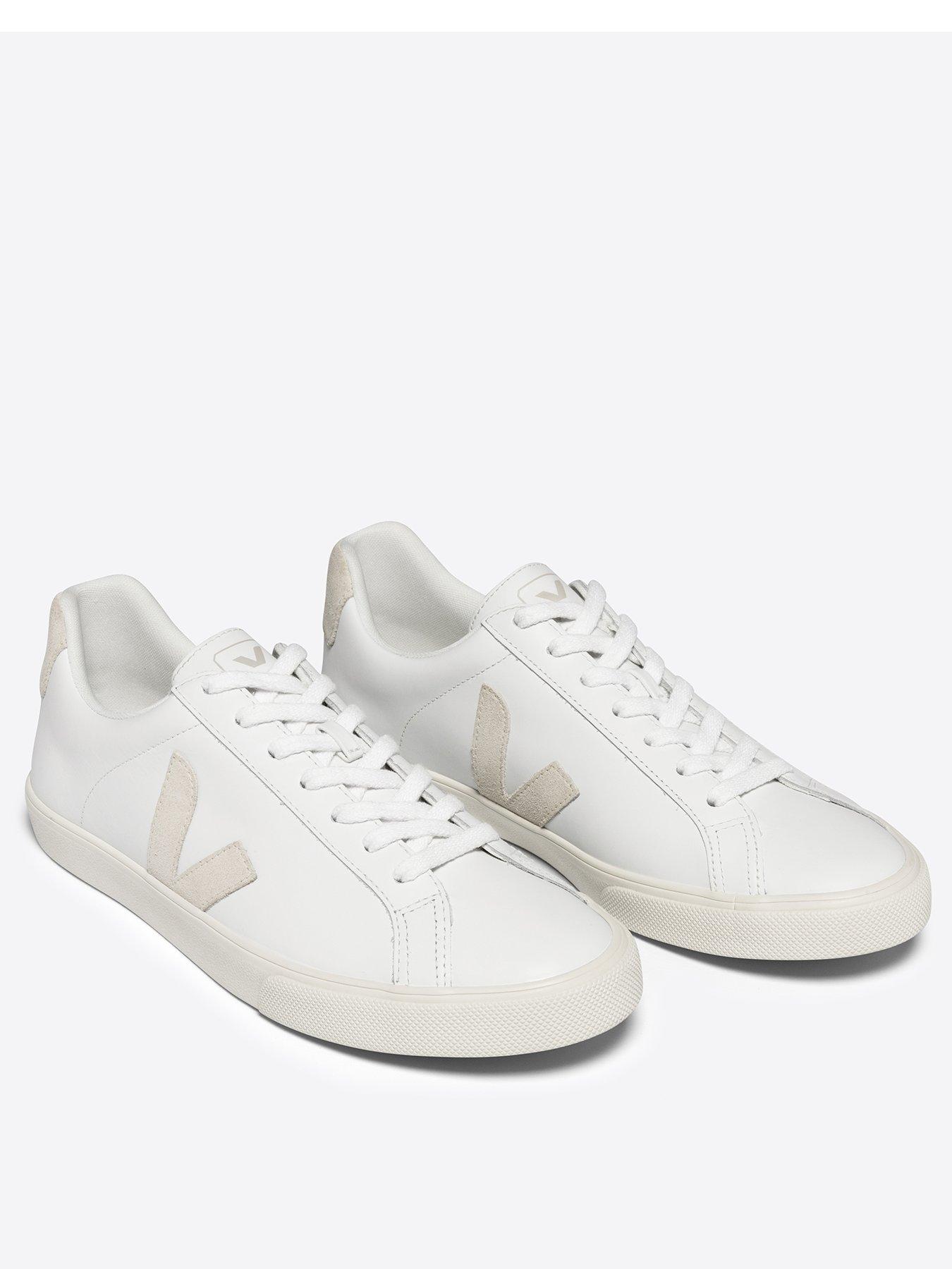 Image 2 of 4 of Veja Womens Esplar Logo Trainers - White/Beige