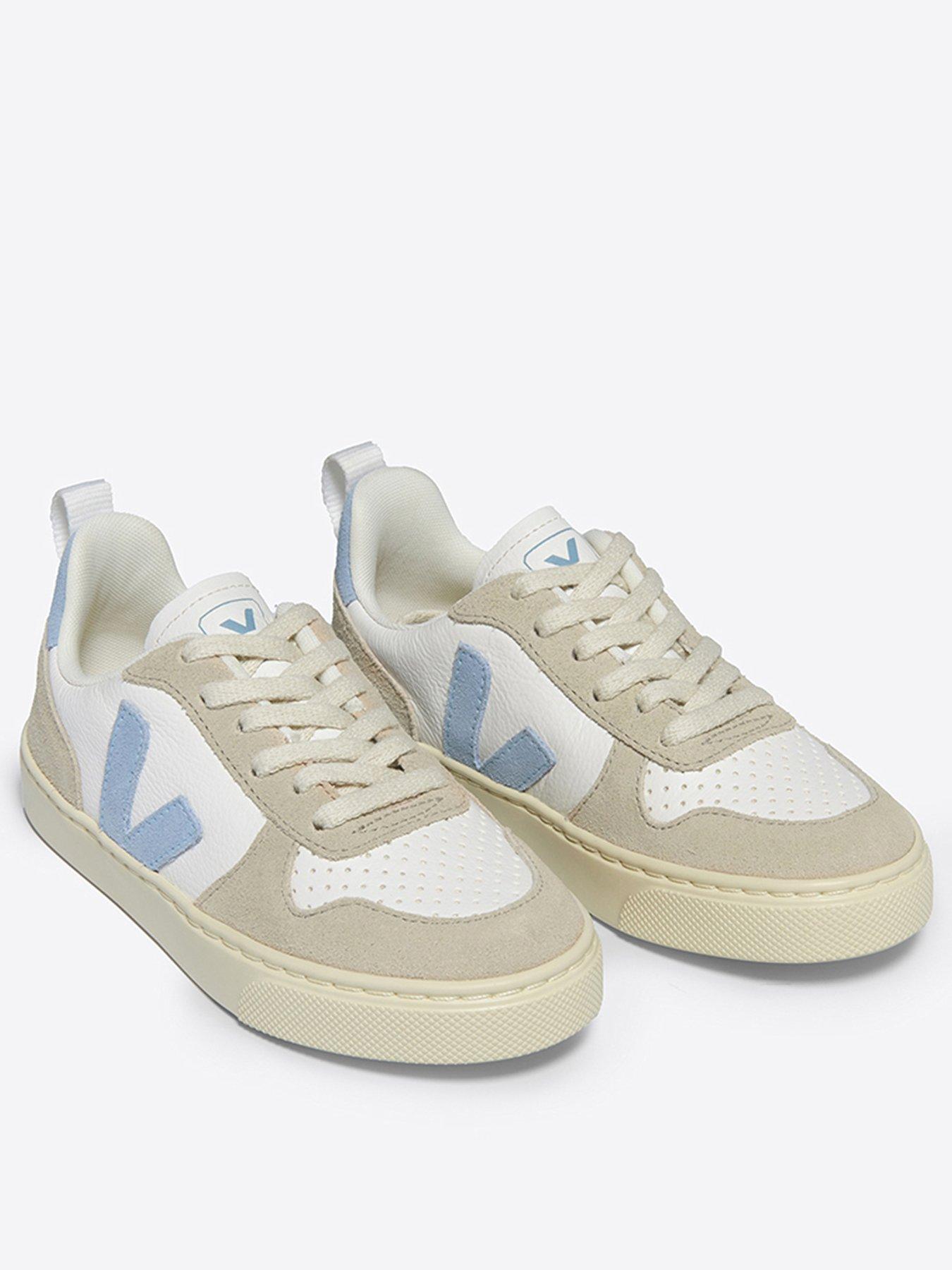 veja-junior-small-v-10-laces-trainers-whitegreystillFront