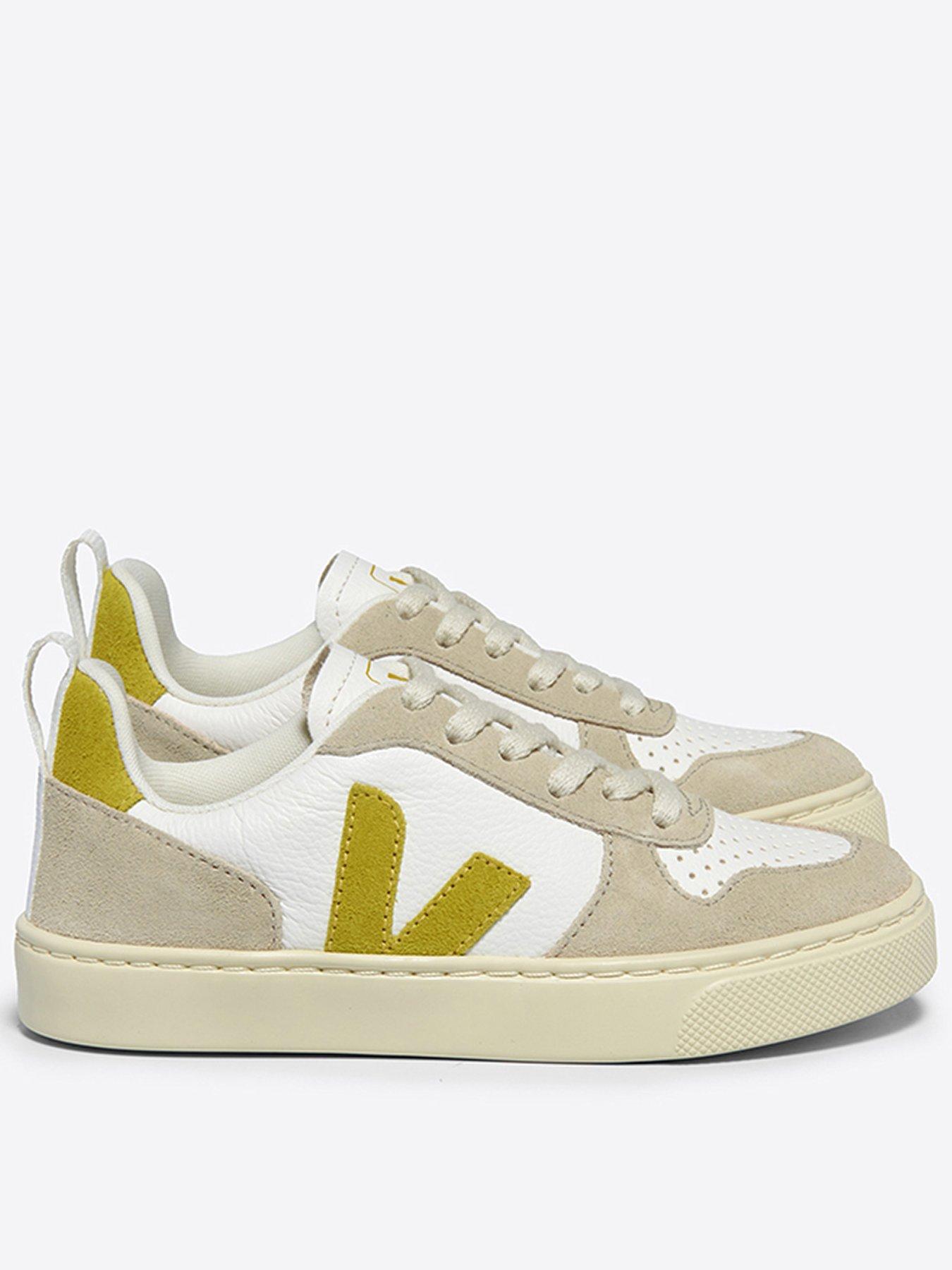 Veja Junior Small V-10 Laces Trainers - White/Green