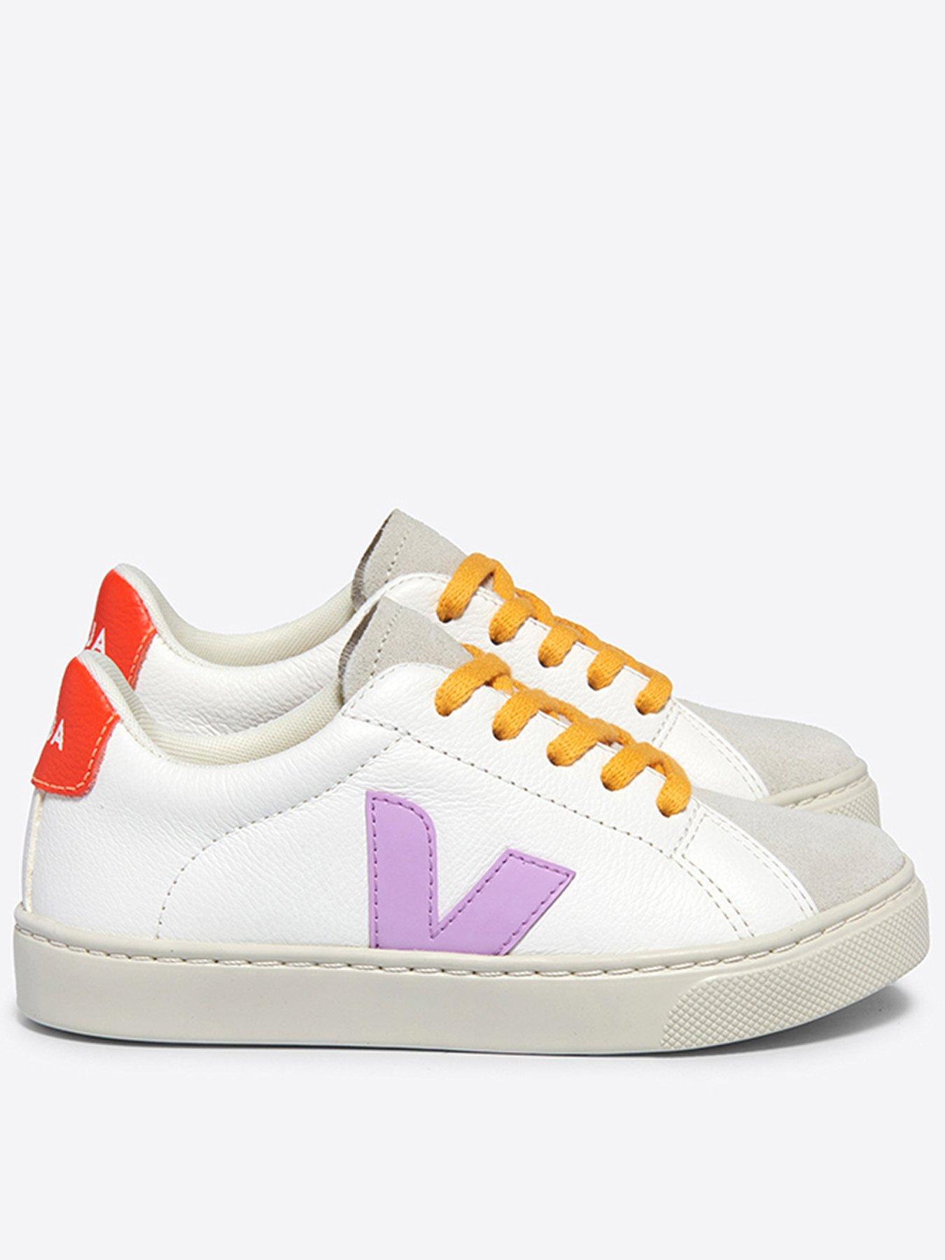 Veja Girls Junior Small Esplar Laces Trainers White orange Very Ireland
