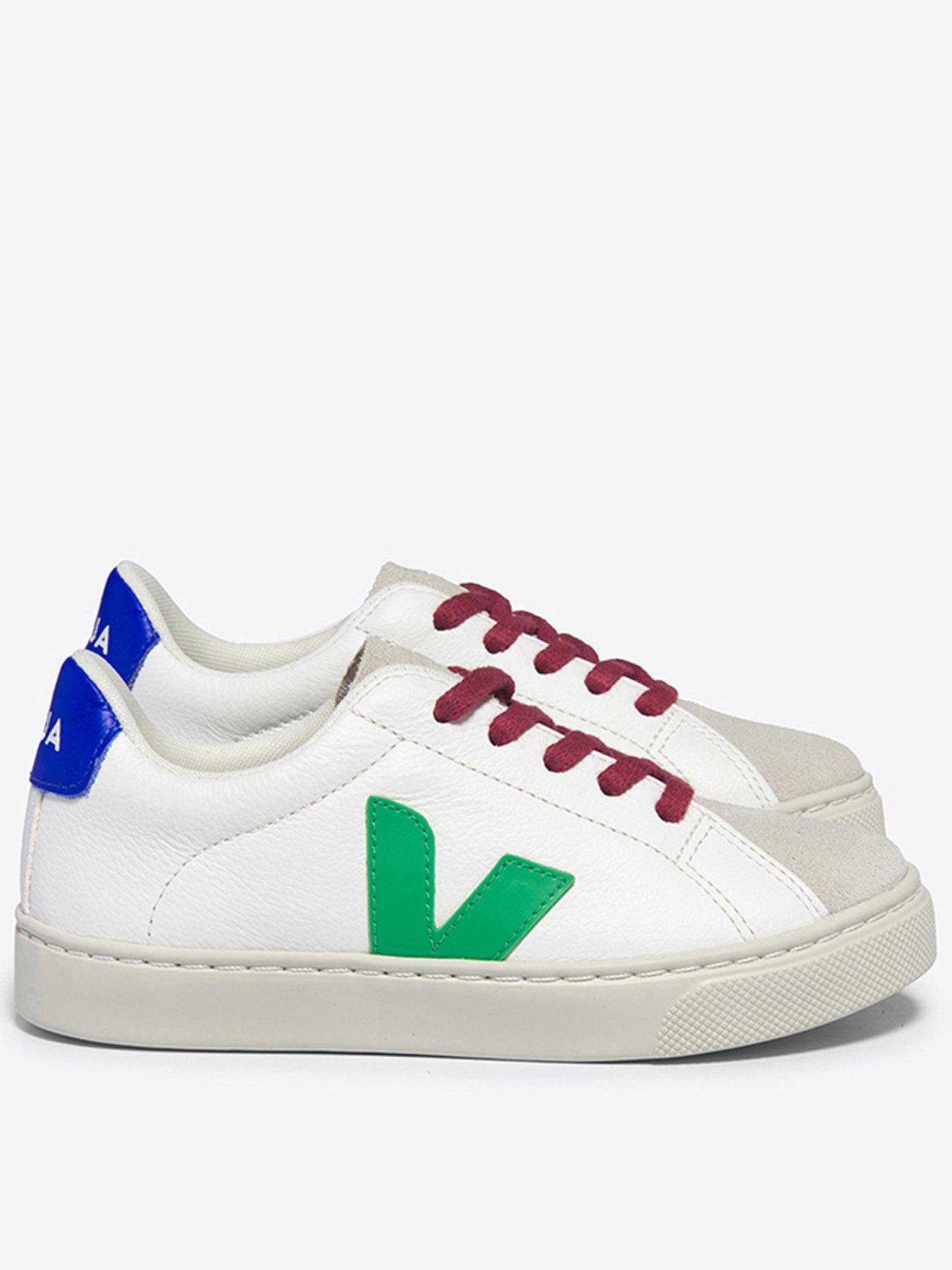 Veja Boys Junior Small Esplar Laces Trainers White green Very Ireland