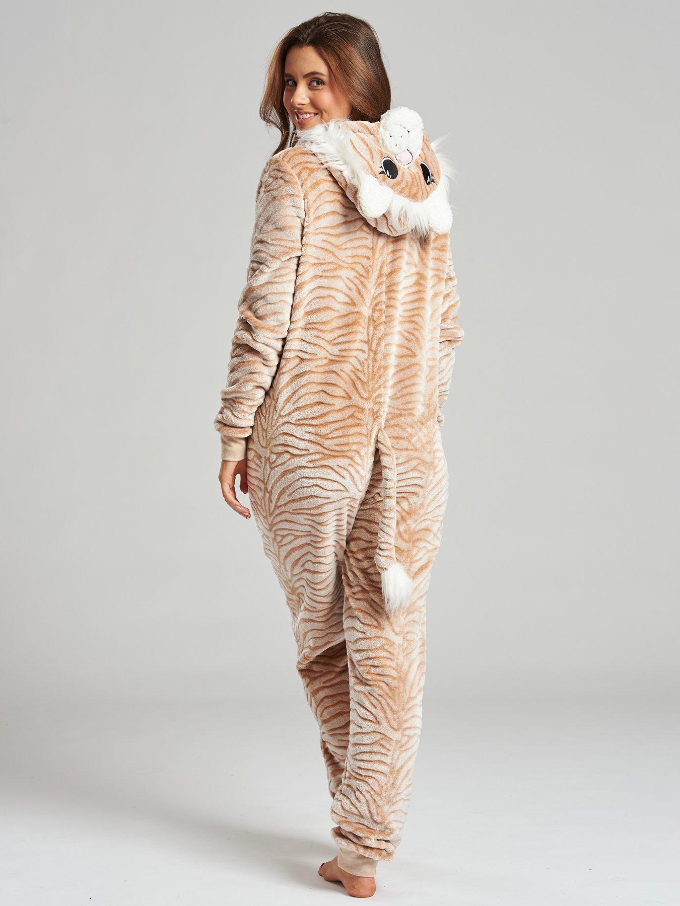 loungeable-loungeable-tiger-luxury-fleece-all-in-one-beigestillFront