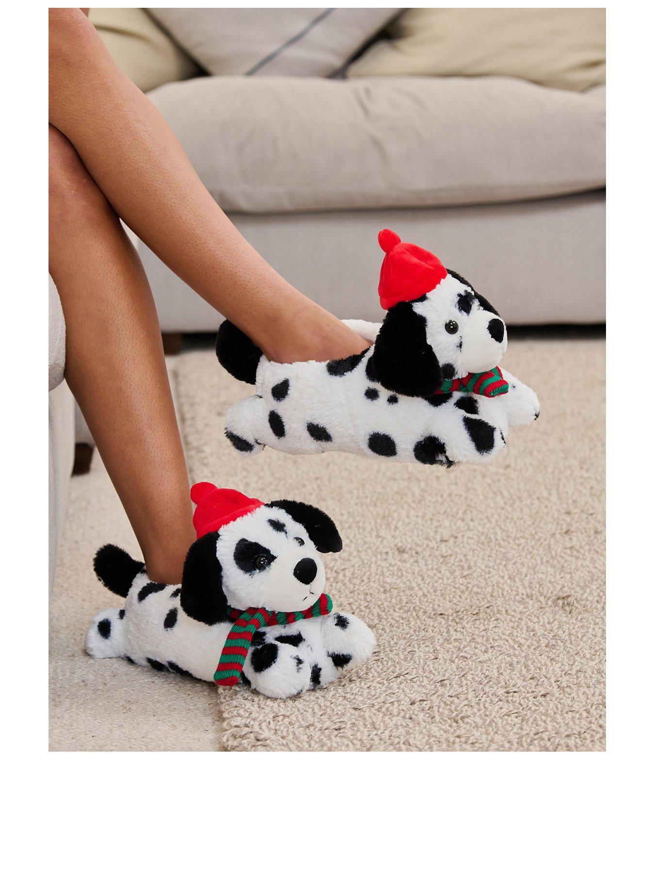 loungeable-dalmation-in-a-bobble-hat-slipper-white