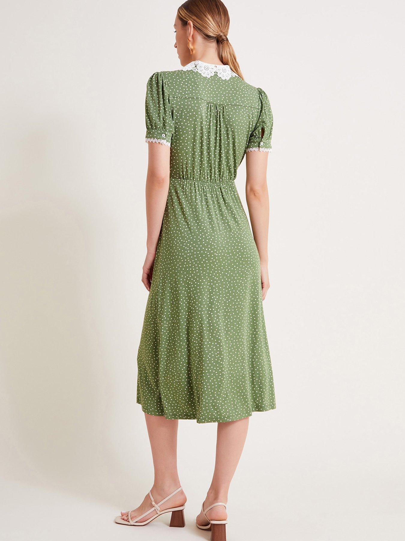Image 2 of 6 of Monsoon Clea Spot Jersey Dress