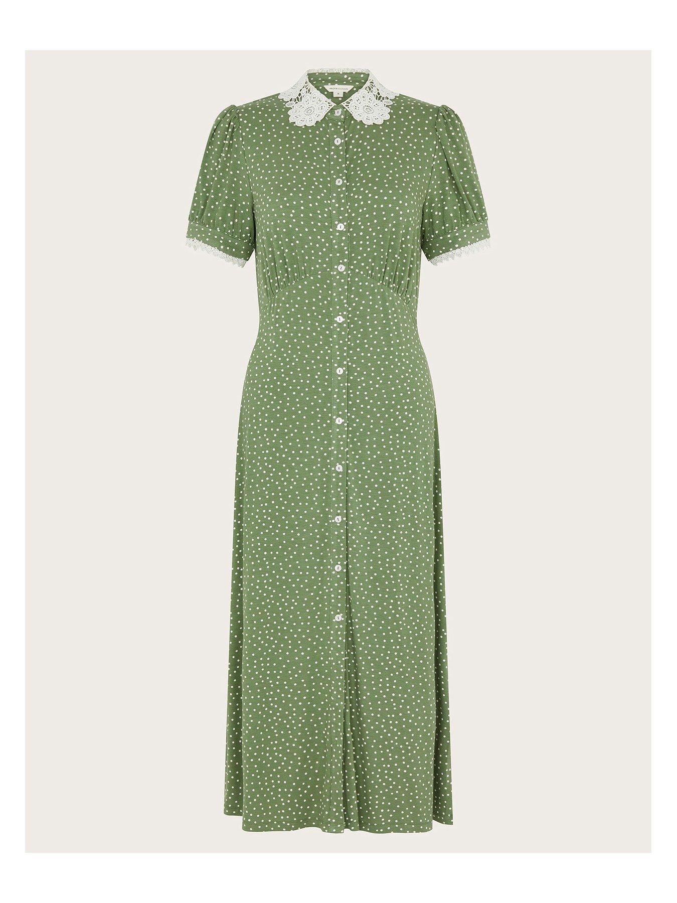 Image 6 of 6 of Monsoon Clea Spot Jersey Dress