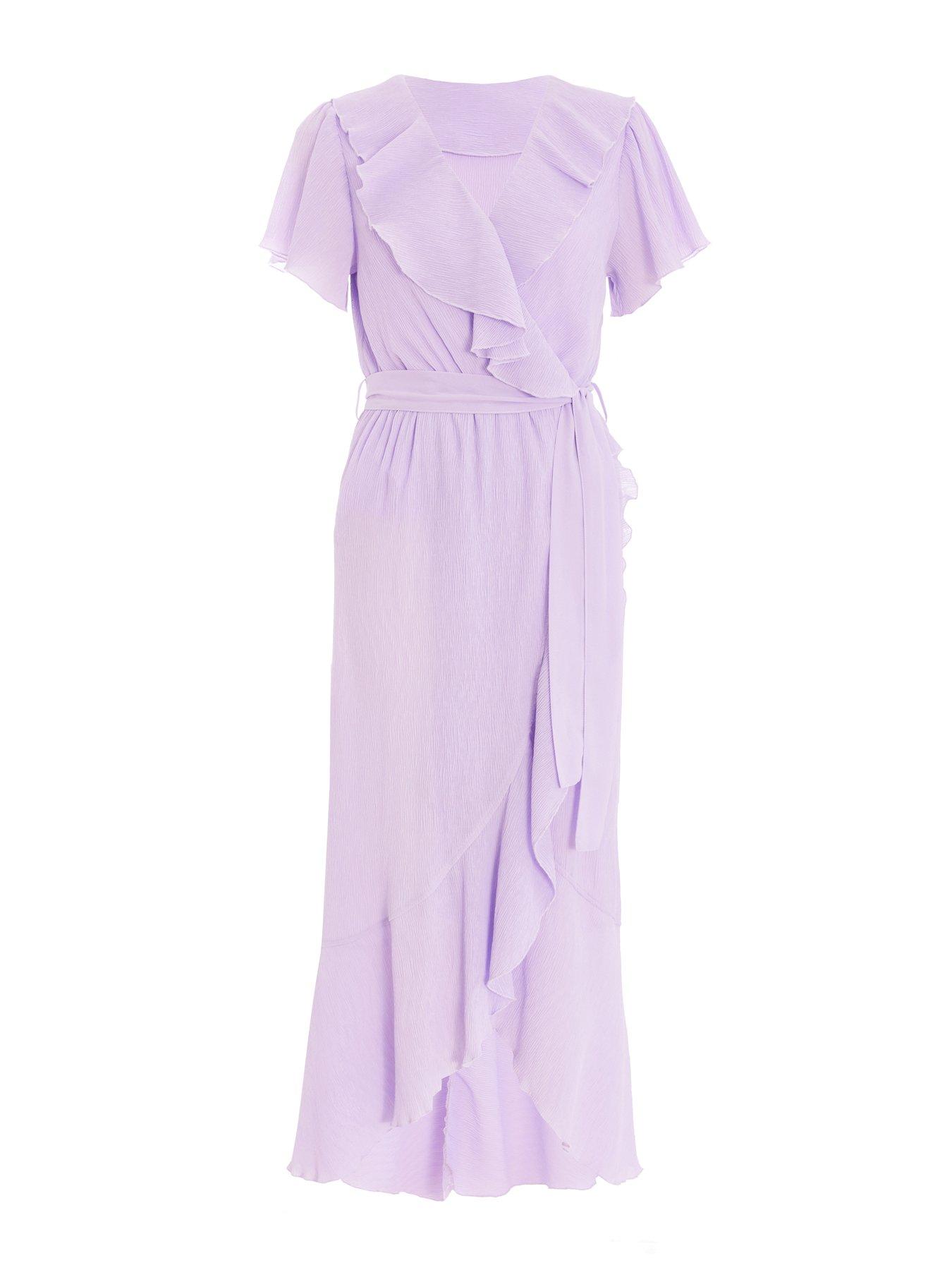 quiz-lilac-crinkle-v-neck-frill-midaxi-dressoutfit