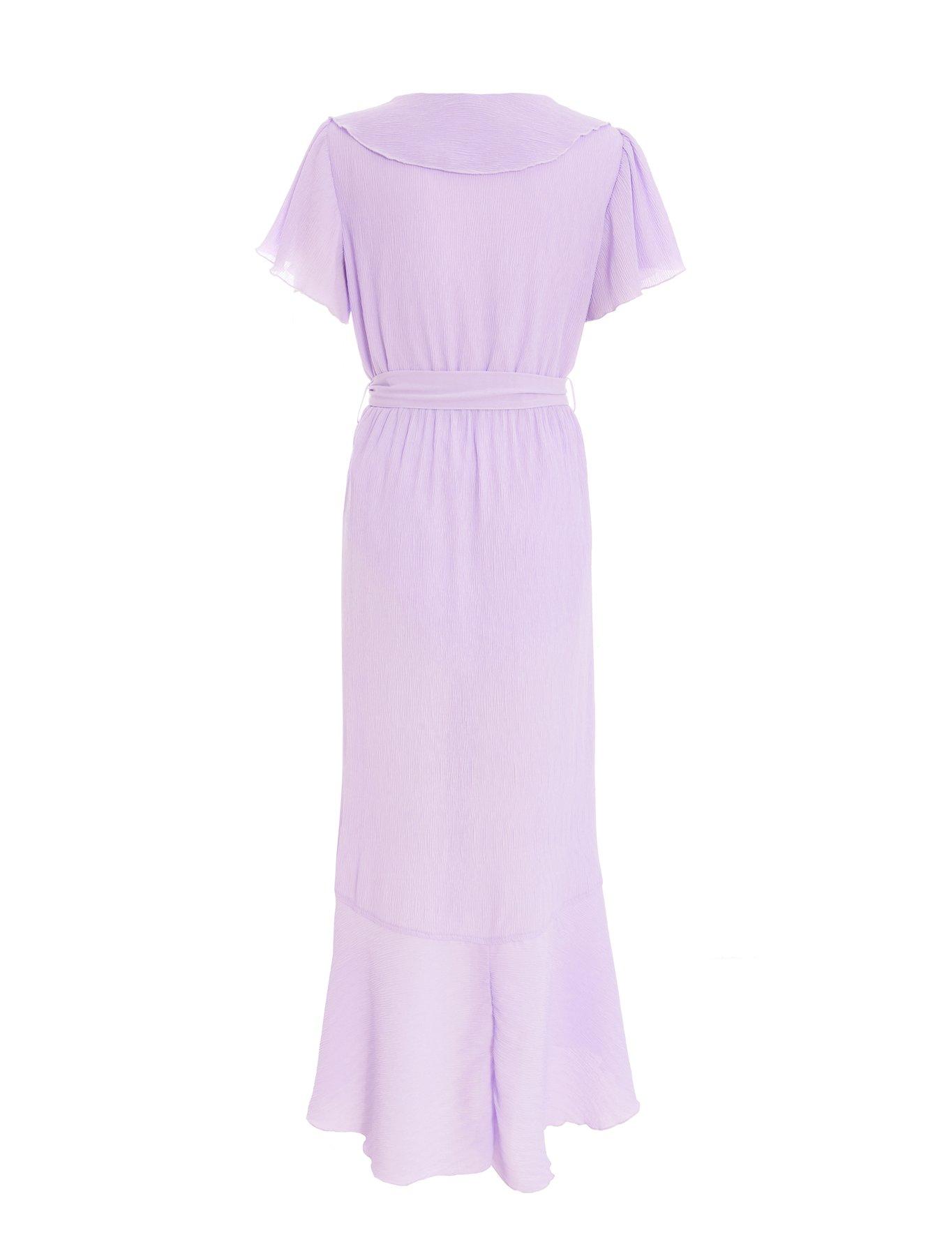 quiz-lilac-crinkle-v-neck-frill-midaxi-dressdetail