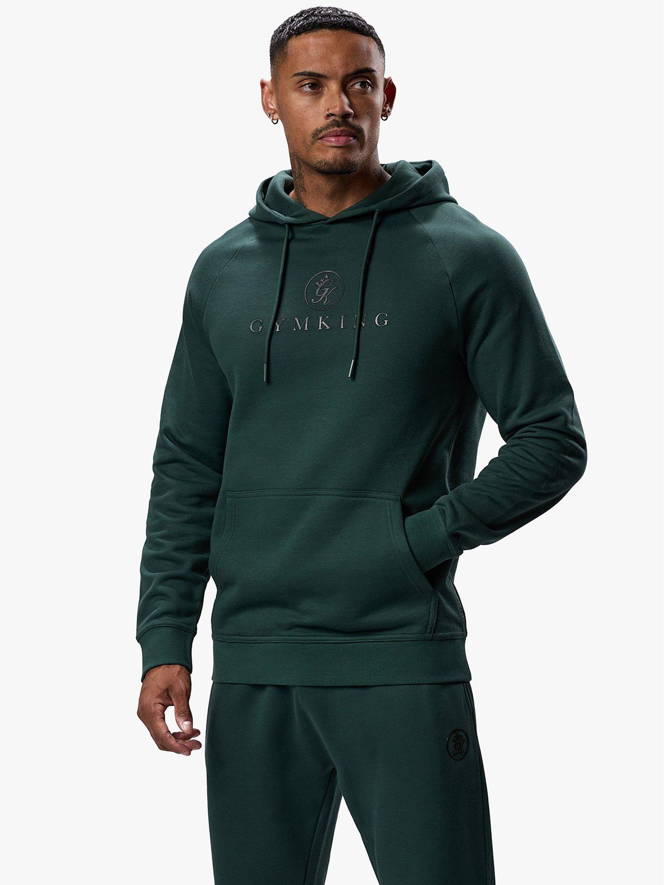 gym-king-mens-pro-logo-fleece-hood-deep-forest-green