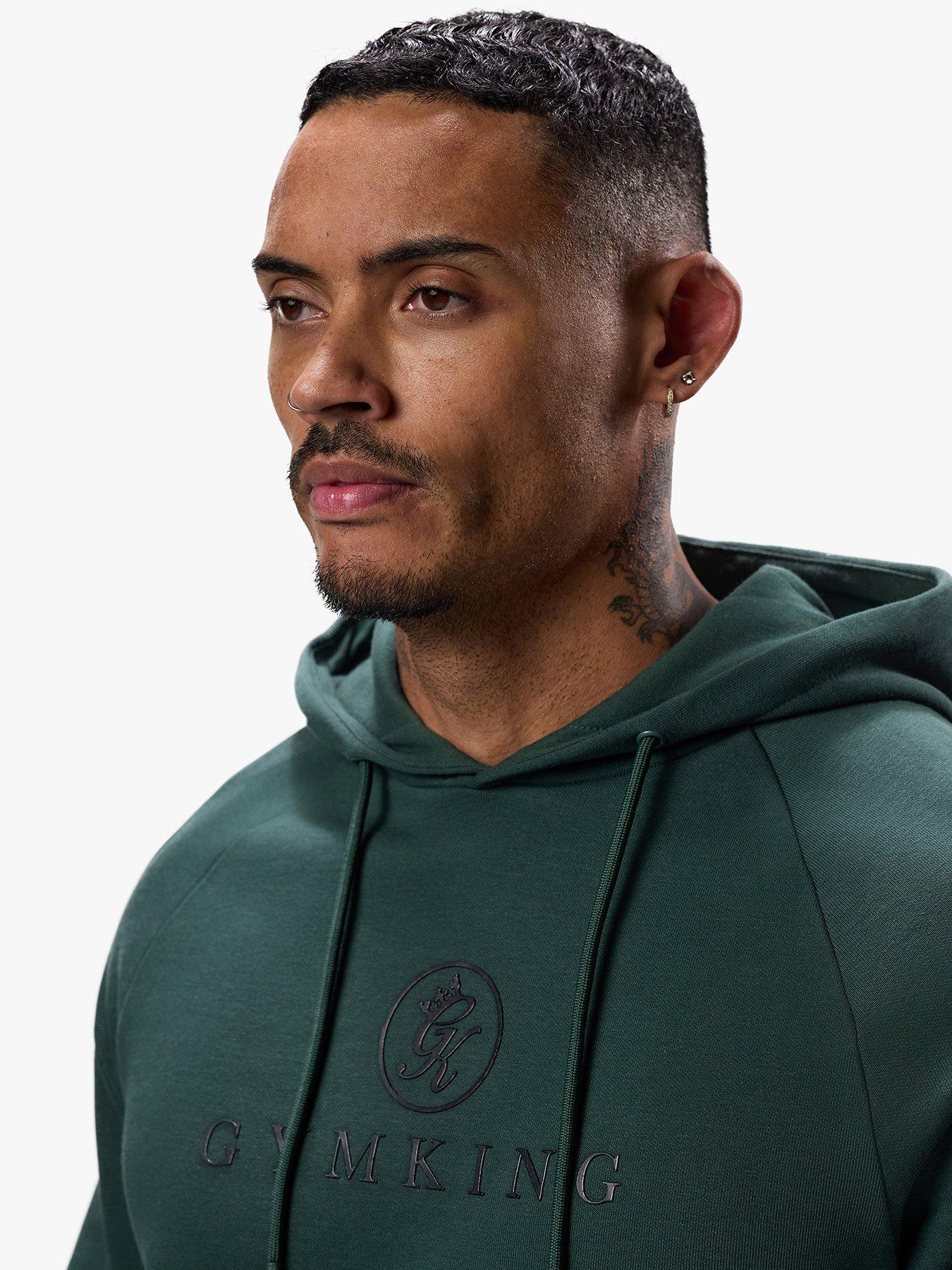 gym-king-mens-pro-logo-fleece-hood-deep-forest-greenoutfit